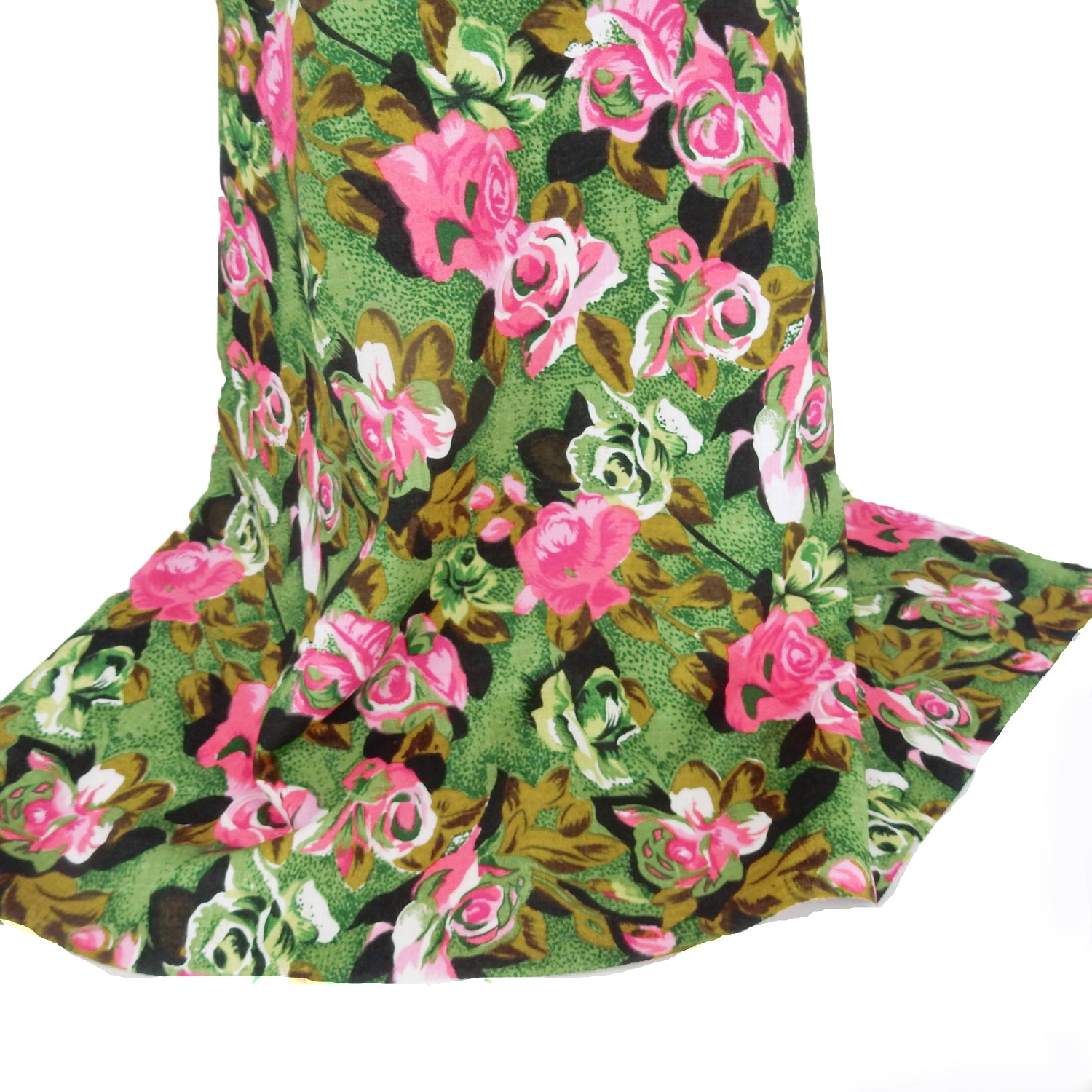 Premium 100% European Linen Floral Print Fabric ALLF1-930 Green