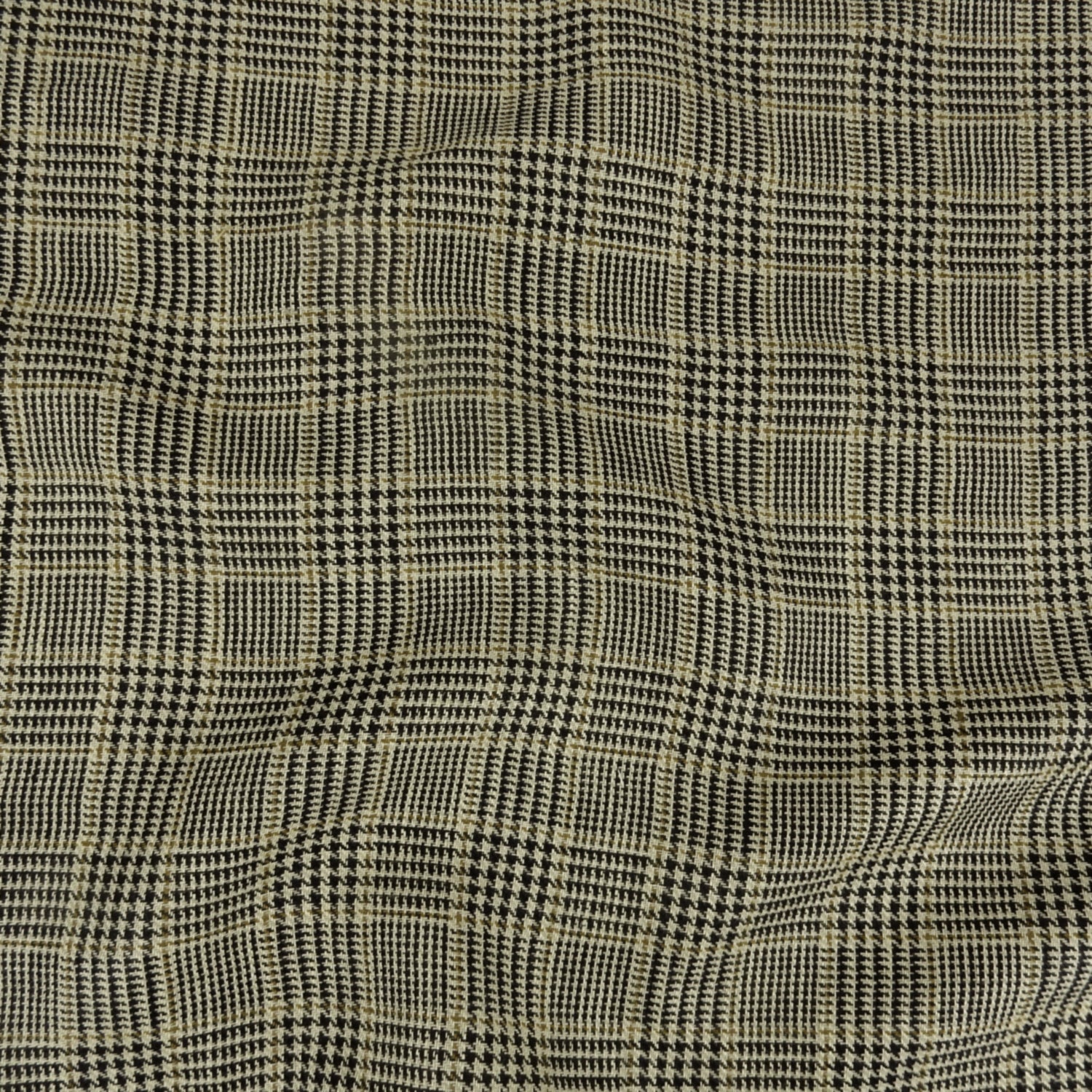 Premium 100% European Linen fabric. Yarn-Dyed Plaid in beige tones. medium weight for apparel & home interior. shown lightly gathered