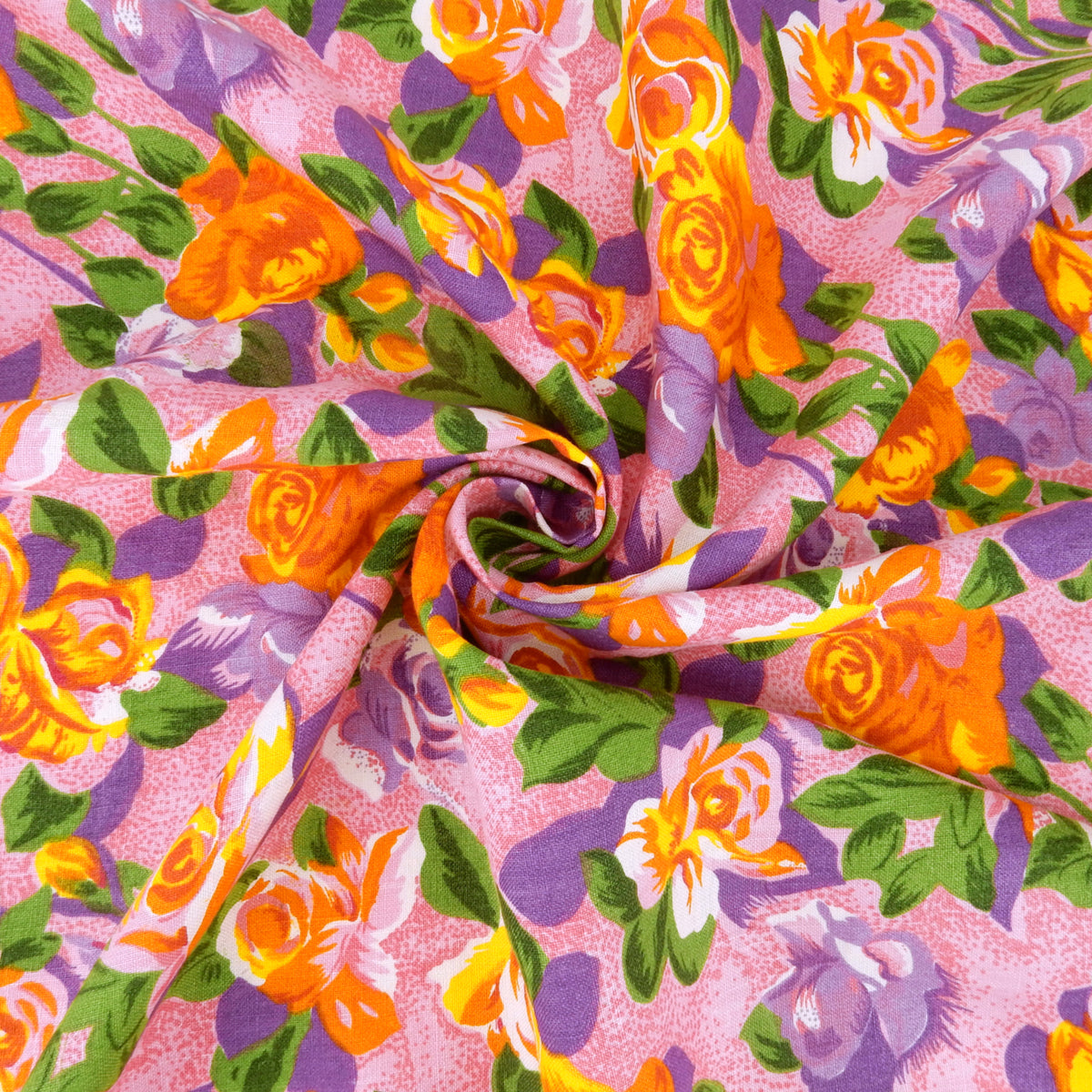 Premium 100% European Linen Floral Print Fabric ALLF1-939 Pink