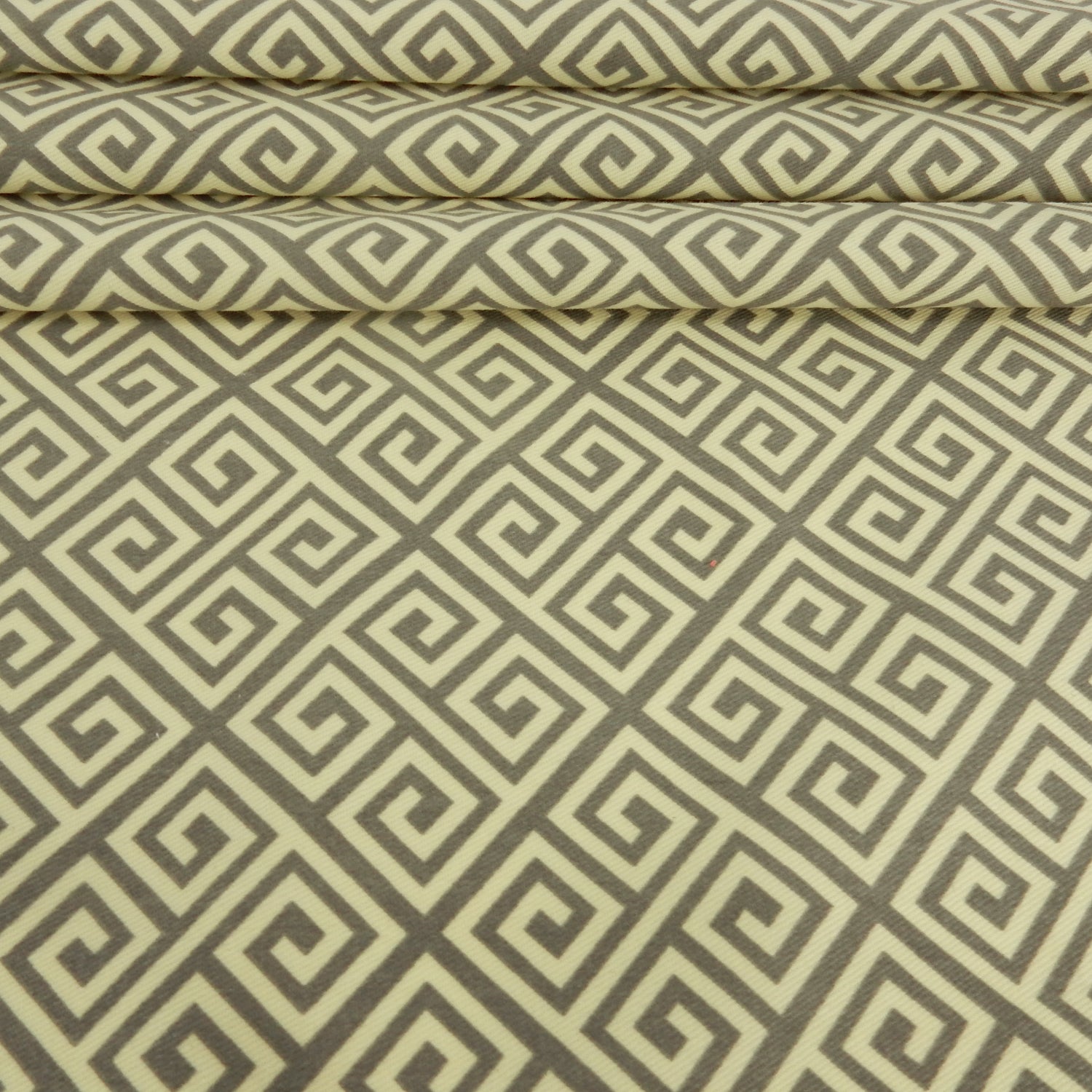 Buttercup Greek Key Printed 7-Ounce Cotton Twill Fabric 283