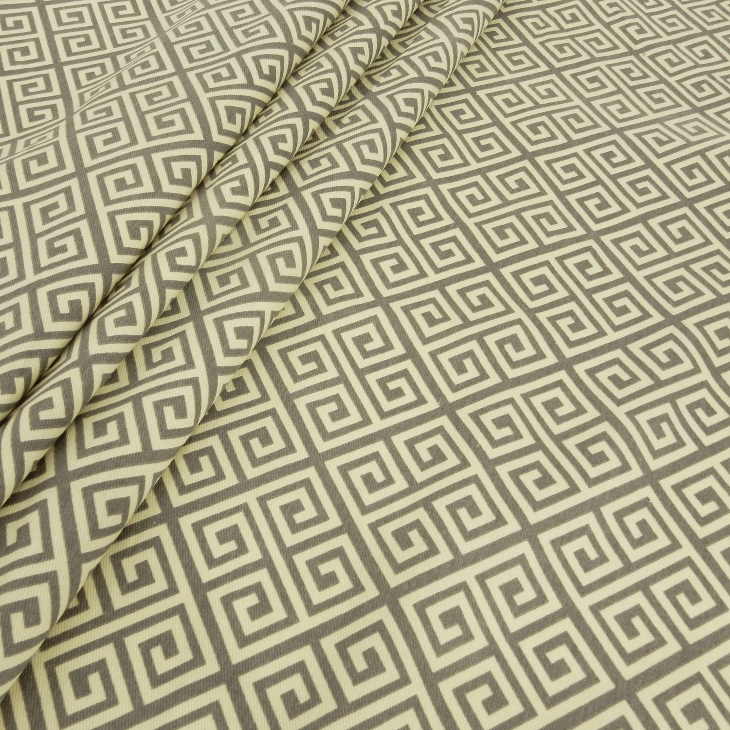 Buttercup Greek Key Printed 7-Ounce Cotton Twill Fabric 283