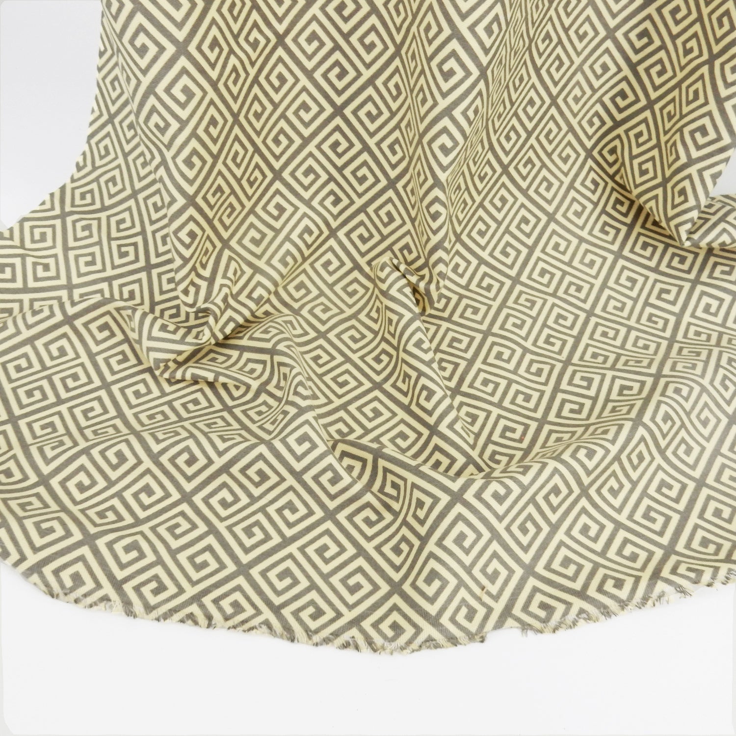Buttercup Greek Key Printed 7-Ounce Cotton Twill Fabric 283