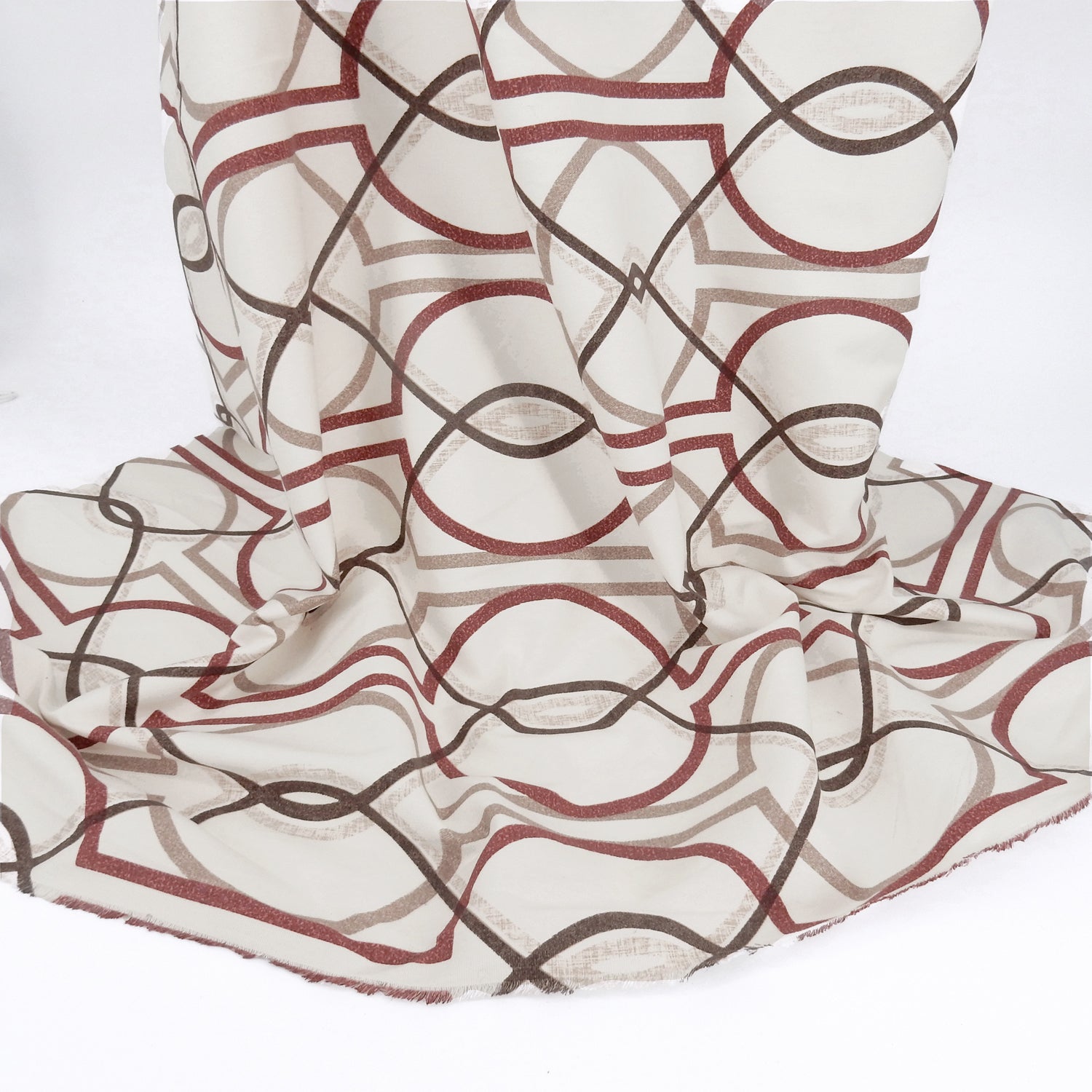 Cinnamon & Taupe Structural Harmony Printed 7-Ounce Cotton Duck Fabric 294