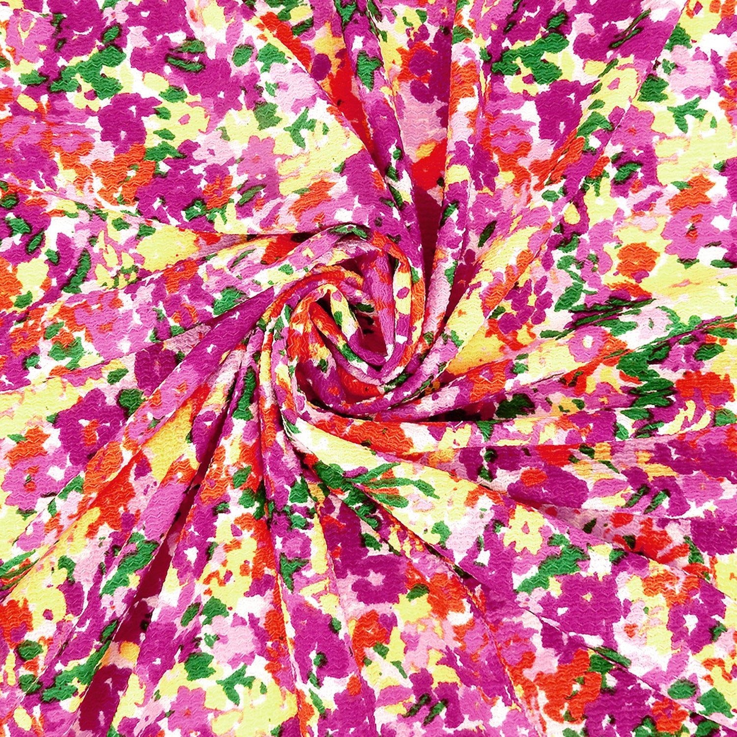 Watercolor Floral Textured Zigzag Jacquard Stretch Dress Fabric- CLF1-850 Pink