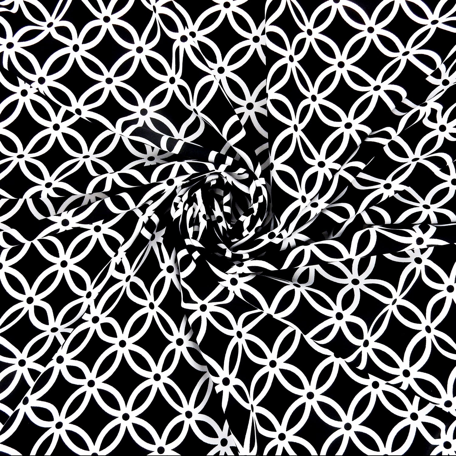 Black & White Geometric – Silky Smooth Stretch Dress Fabric CLF1-851