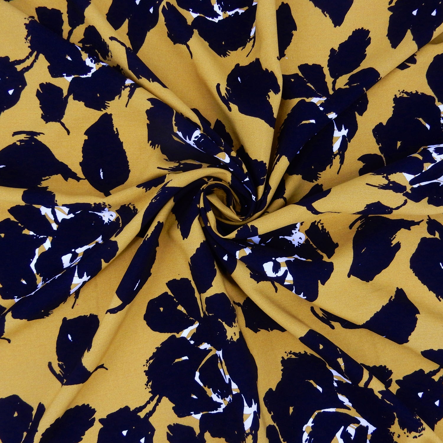 Bold Floral Premium 100% Rayon Challis Fabric CLF1-853 Warm Taupe