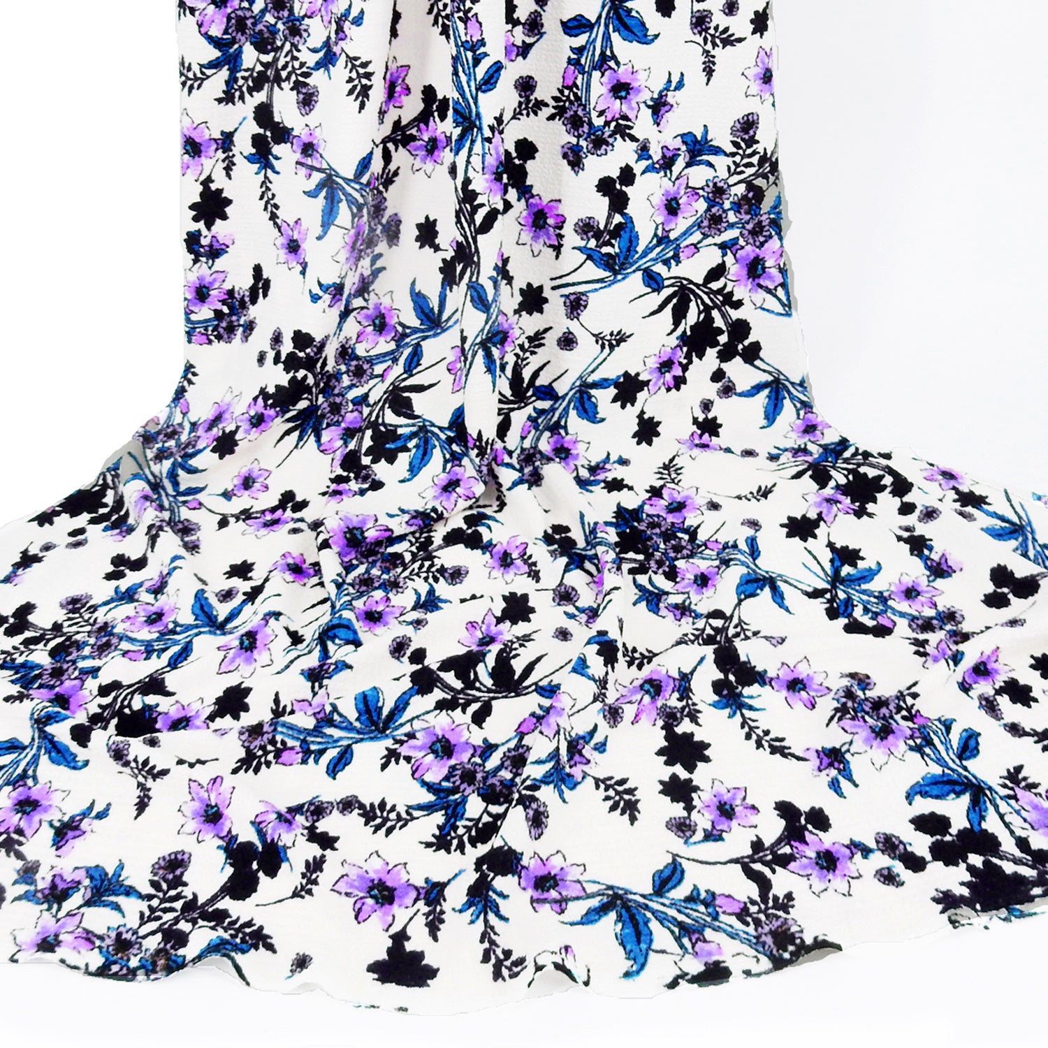 Textured Zigzag Jacquard Stretch Dress Floral Fabric- CLF1-855 Orchid