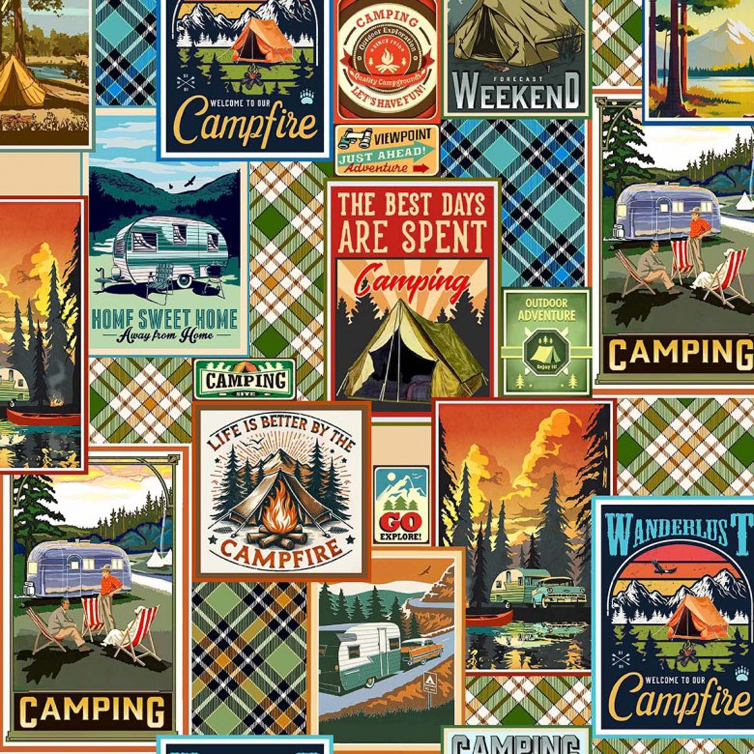 100% Cotton Prints - Girls Gone Camping Collection 15 Yard Bolt - Michael Miller Fabrics