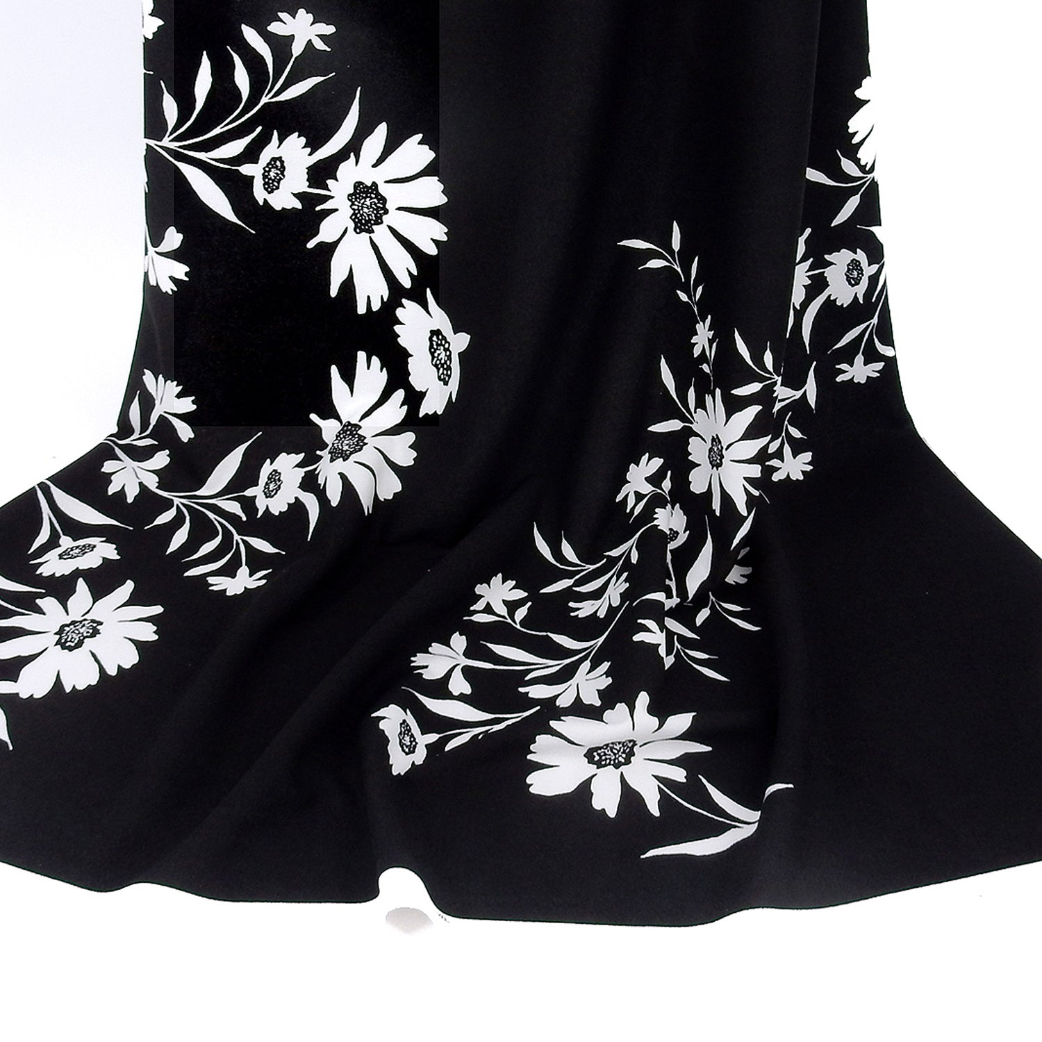 Premium Woven Stretch Crepe Fabric - CLF1-847 Black-White