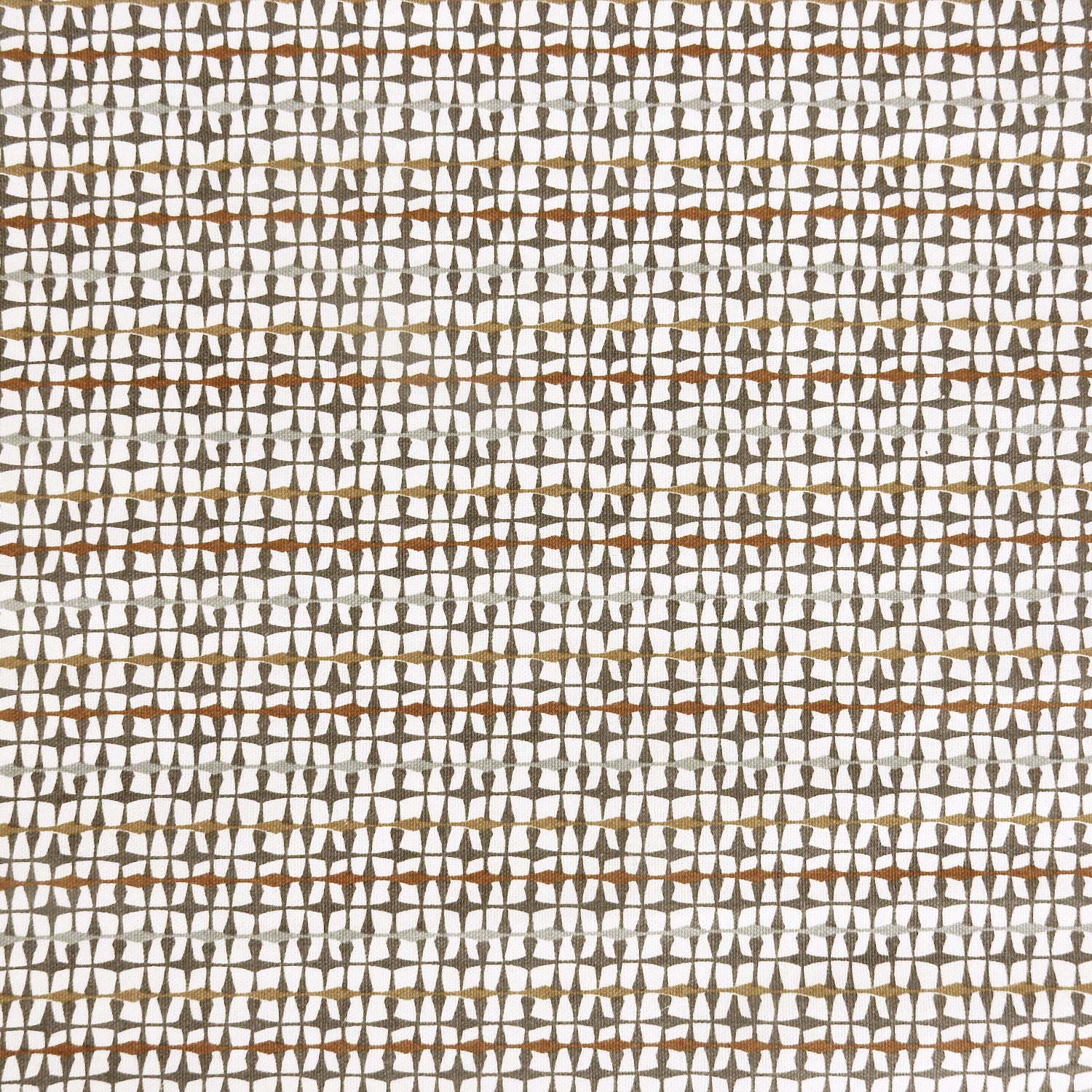 Gray & Taupe Artisanal Geometry Printed 7-Ounce Cotton Duck Fabric 293