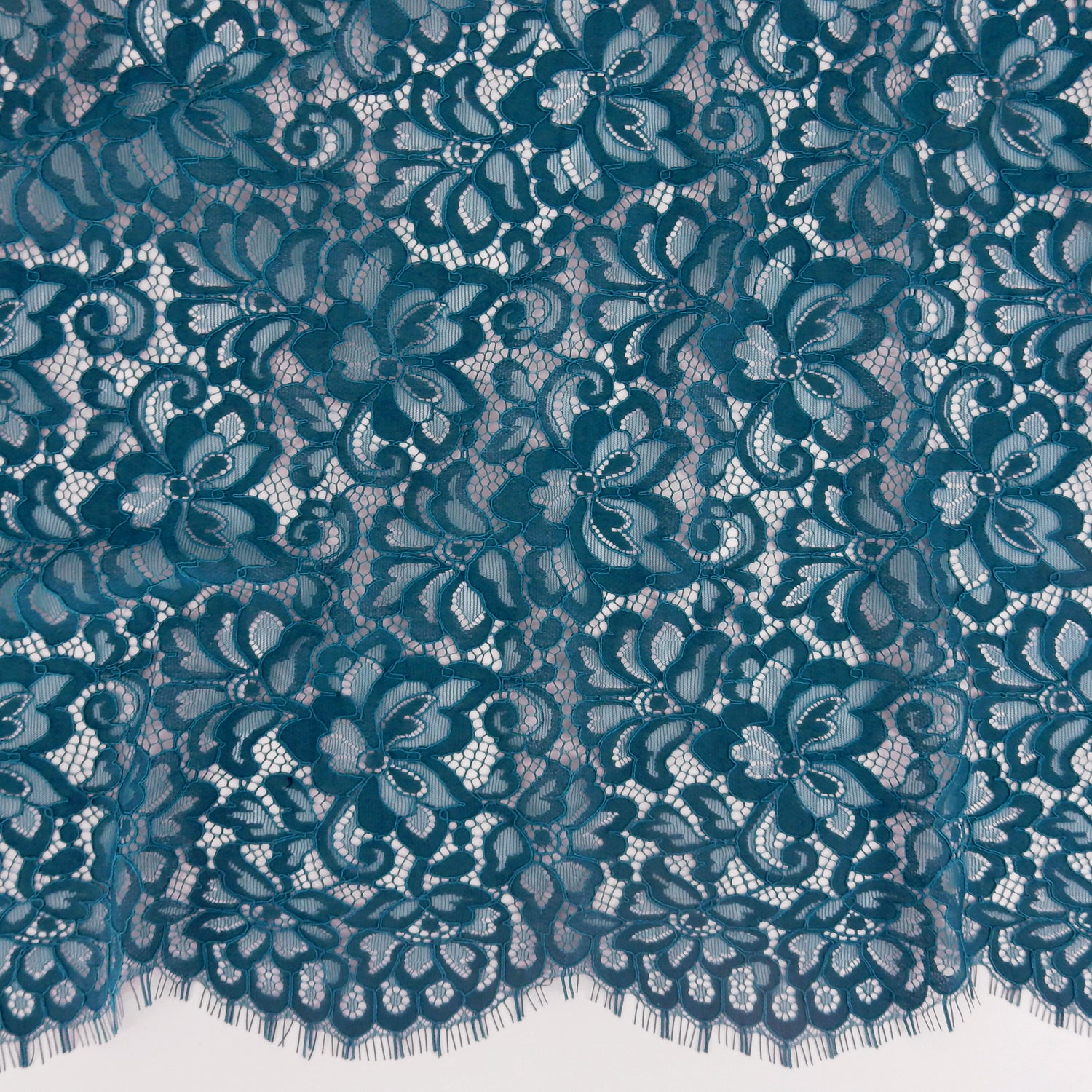 Double Scalloped Eyelash Border Klauber Lace Fabric 3543 Spice