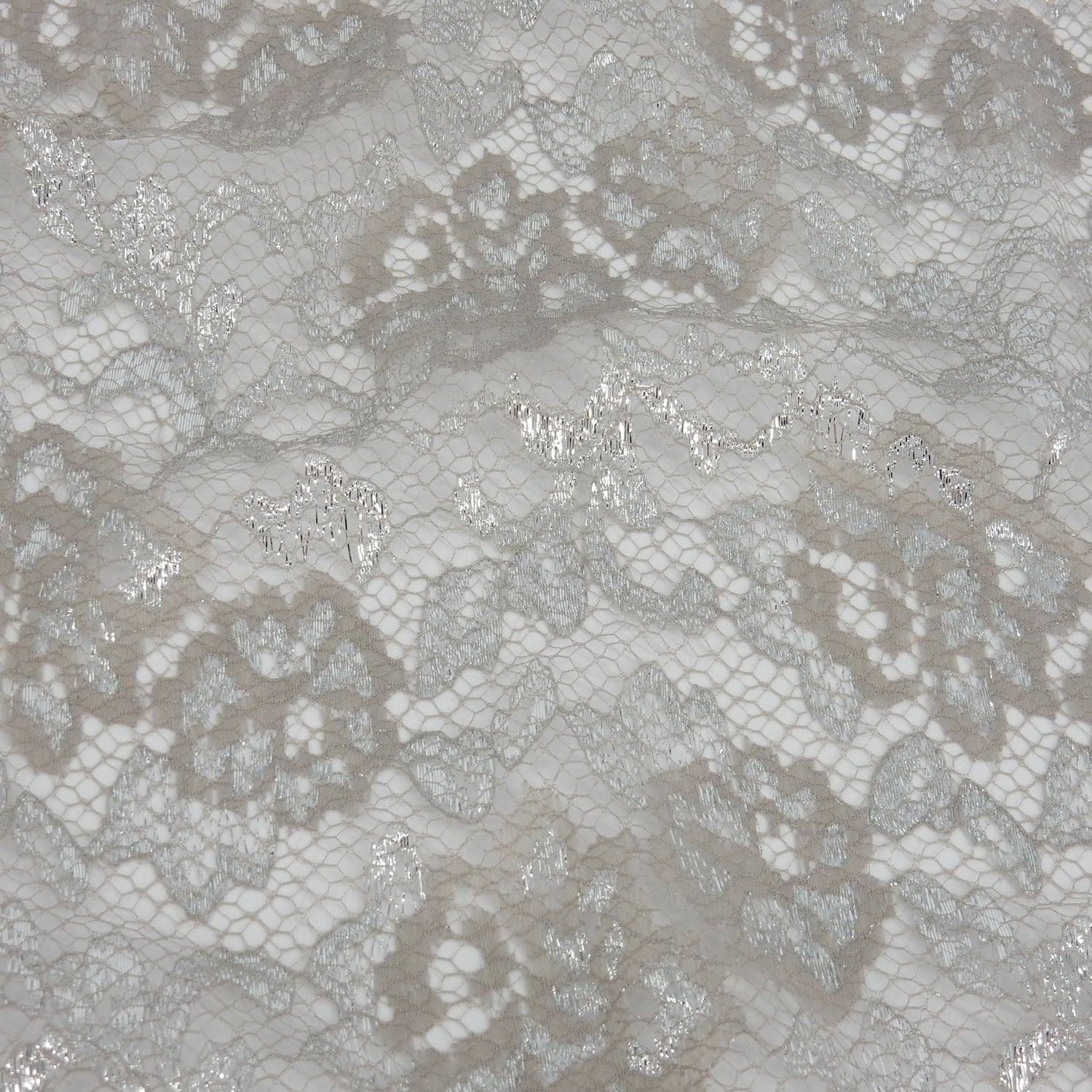Metallic Double-Sided Border Klauber Lace Fabric 3831 Sandstone/Silver