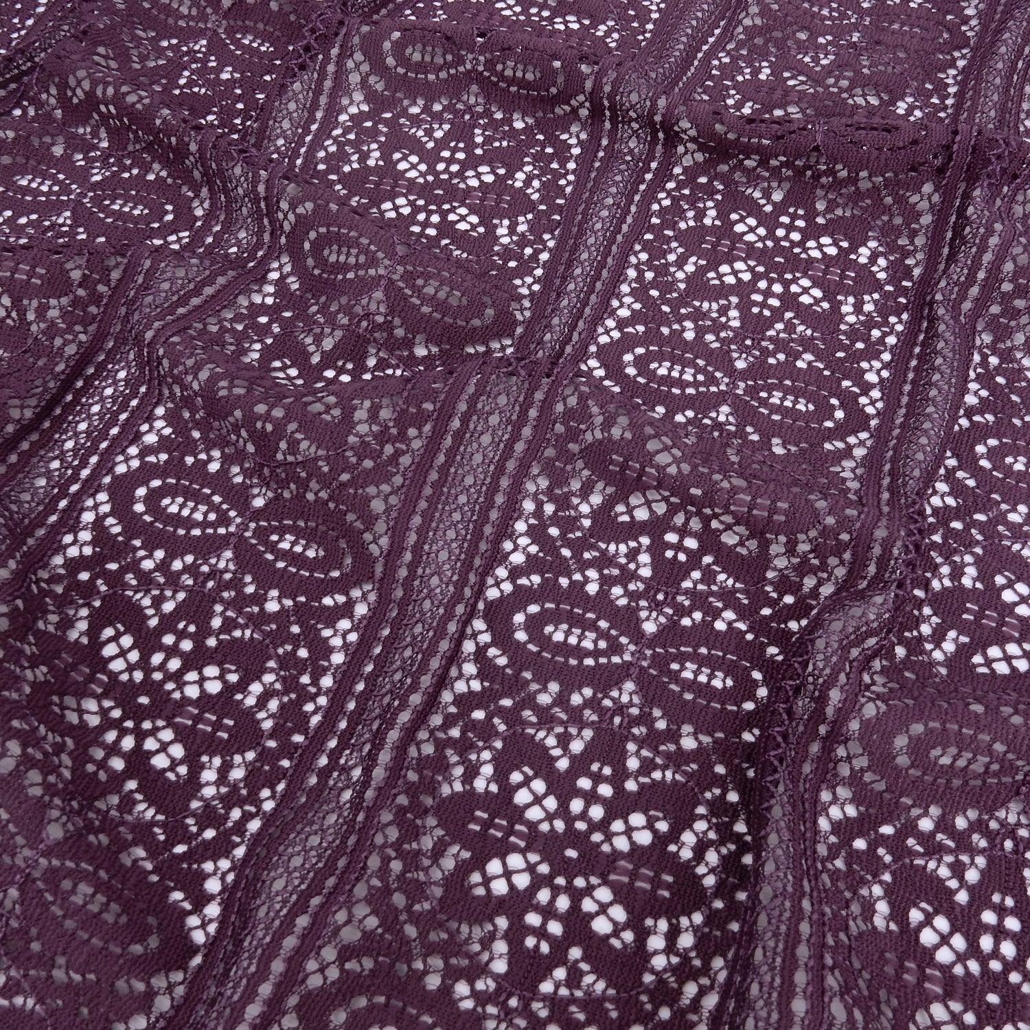 Double Scalloped Eyelash Border Klauber Lace Fabric 4026 Shadow Purple