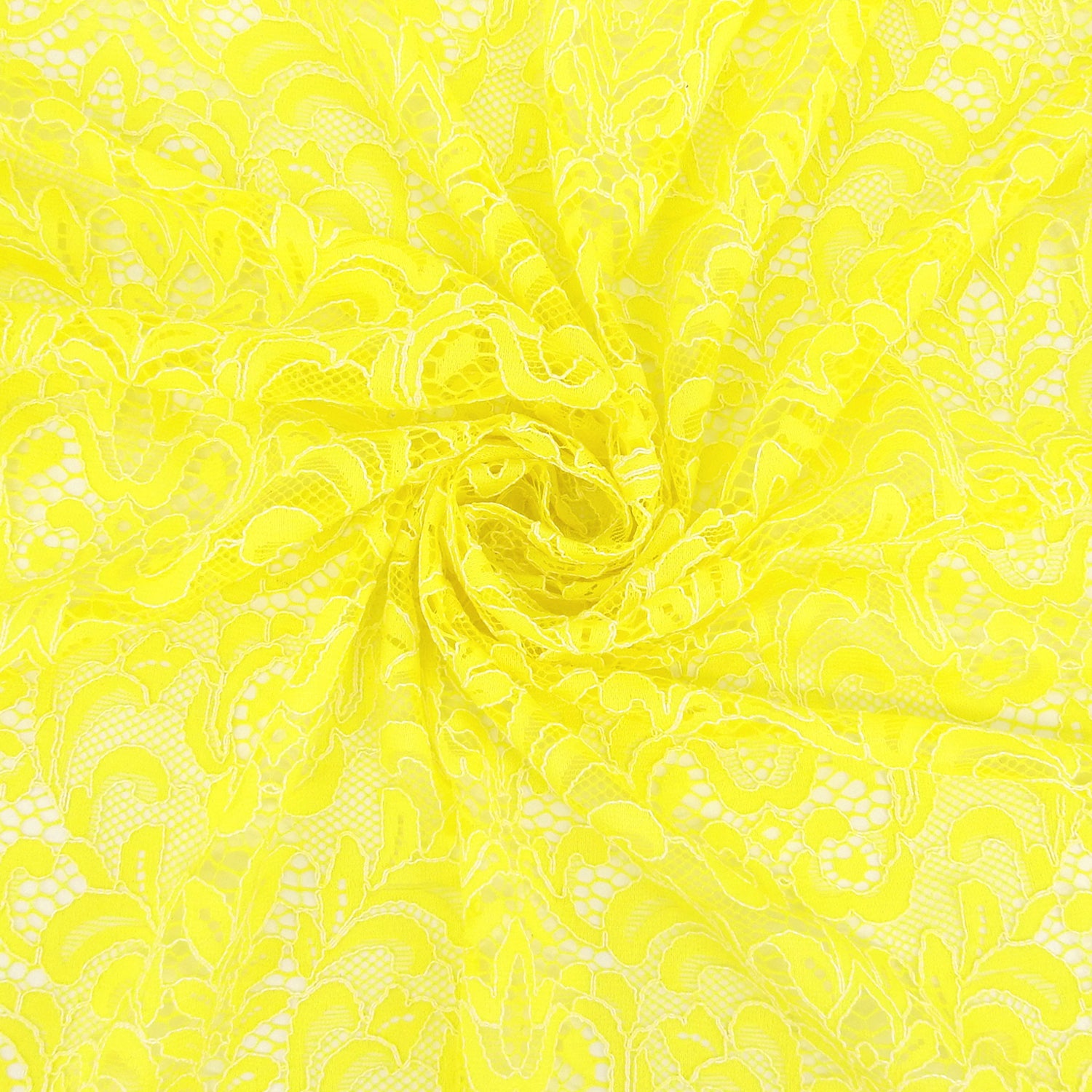 Double Scalloped Eyelash Border Klauber Lace Fabric 4050 Yellow/Ivory