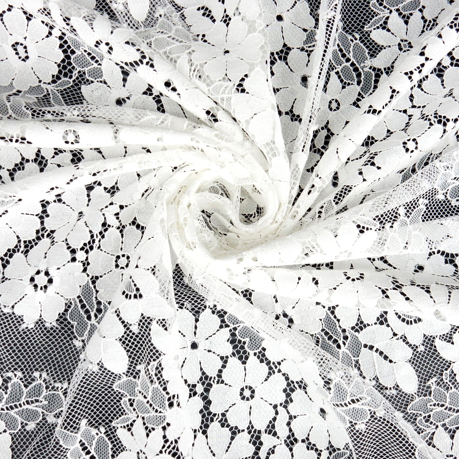 Double Scalloped Eyelash Border Klauber Lace Fabric 4058 Ivory