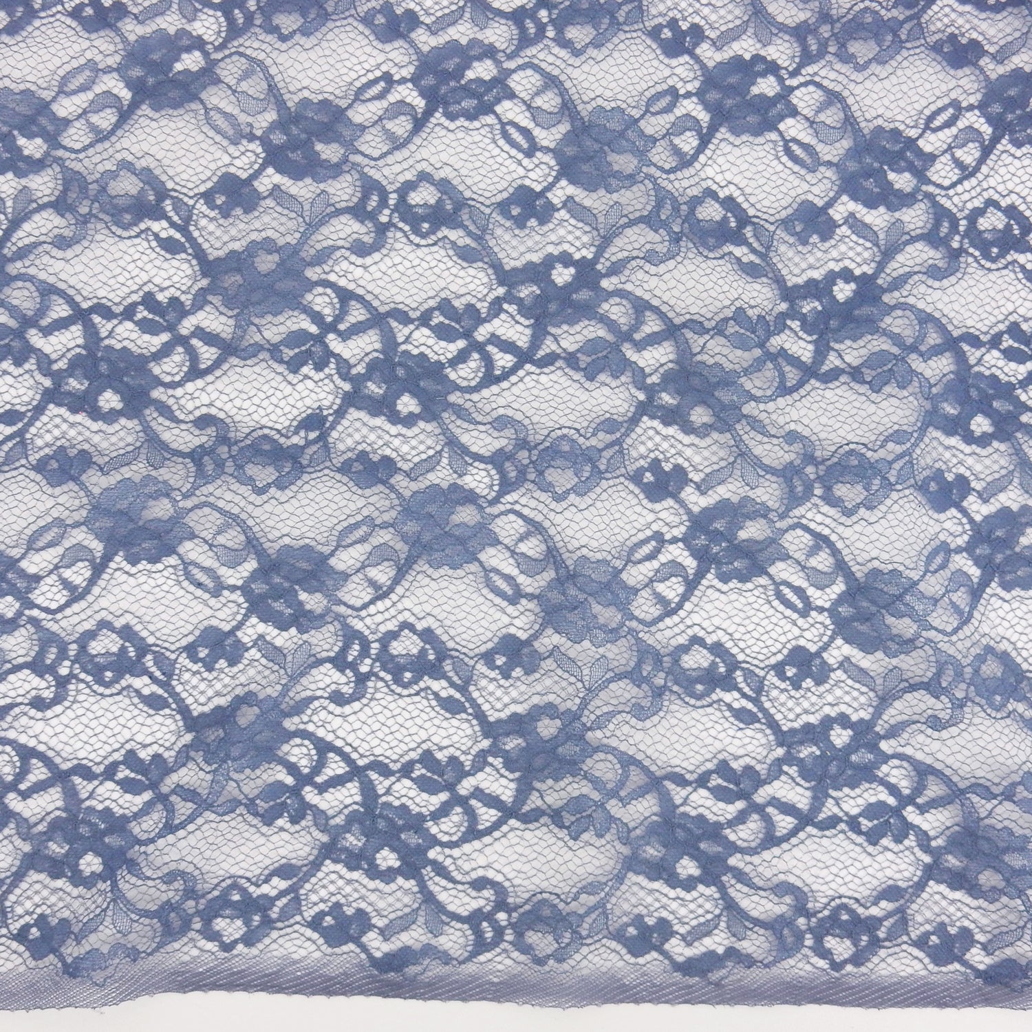 Re-Embroidered Floral Mesh Klauber Lace Fabric 4094 Dusty Blue