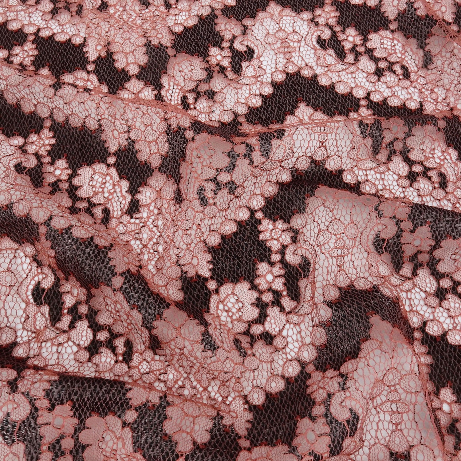 Double Sided Eyelash Border Chantilly Klauber Lace Fabric 4141 Mineral Red/Black