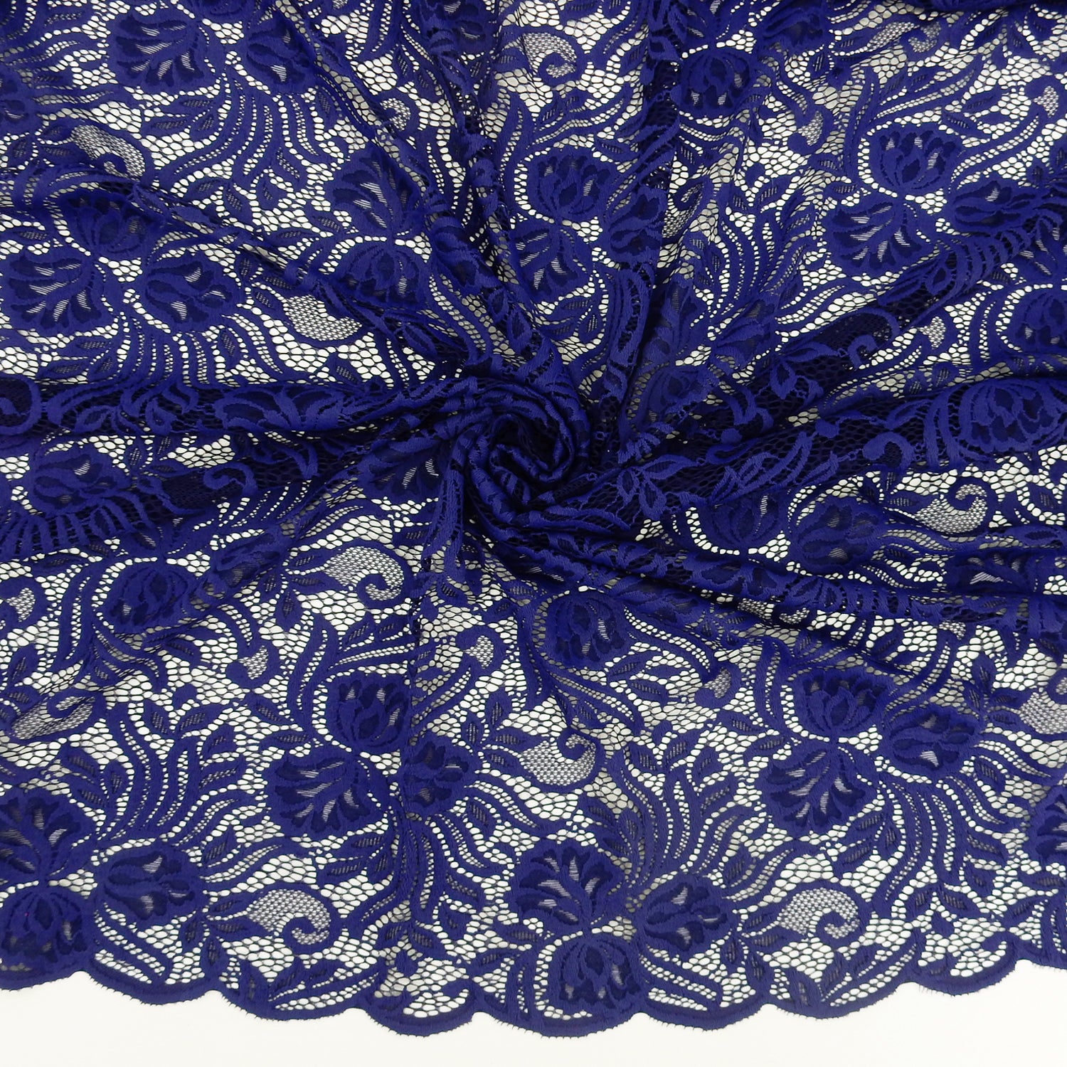 Embroidered Double Border Stretch Klauber Lace Fabric 6014 Sweet Berry