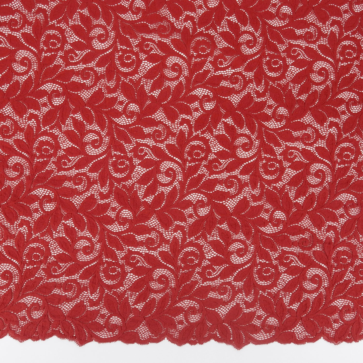 Embroidered Double Sided Border Stretch Klauber Lace Fabric 7387 Haute Red