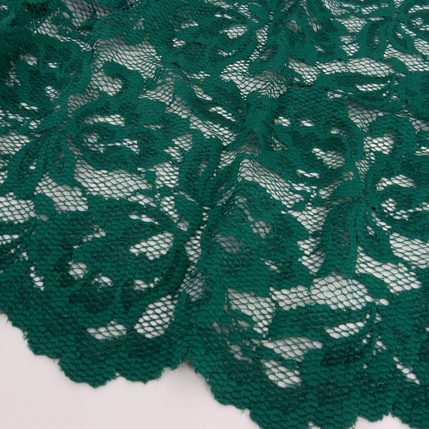 Double-Sided Border Klauber Lace Fabric 9100 Emerald