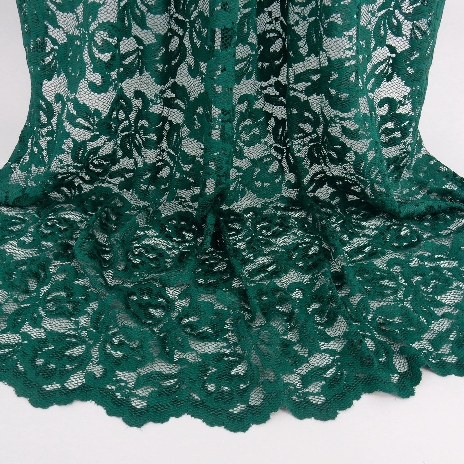 Double-Sided Border Klauber Lace Fabric 9100 Emerald