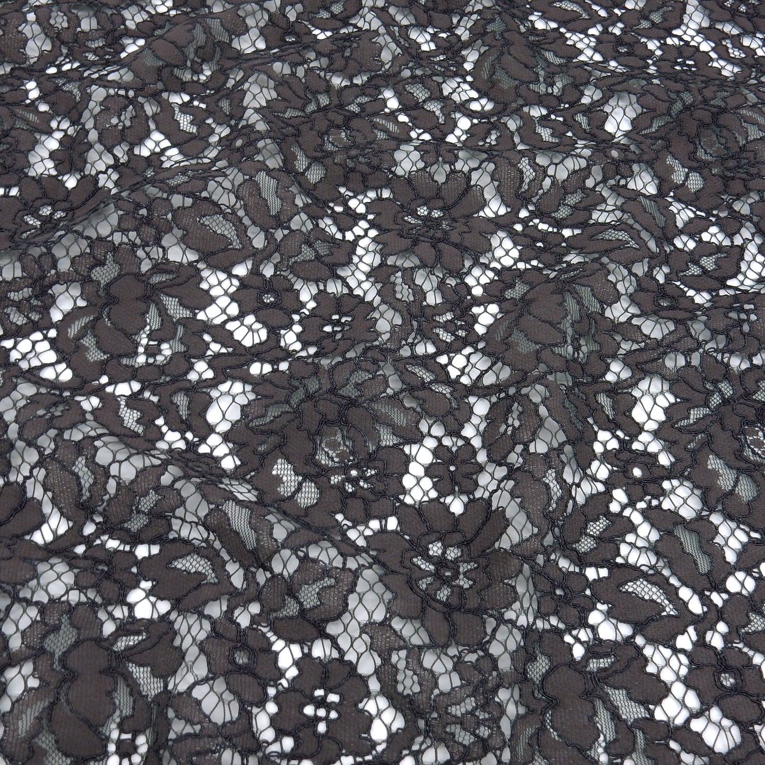 Double Scalloped Eyelash Border Klauber Lace Fabric 911177 Grey