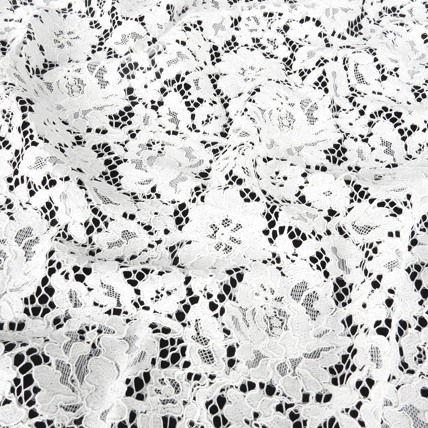 Double Scalloped Eyelash Border Klauber Lace Fabric 911177 Ivory