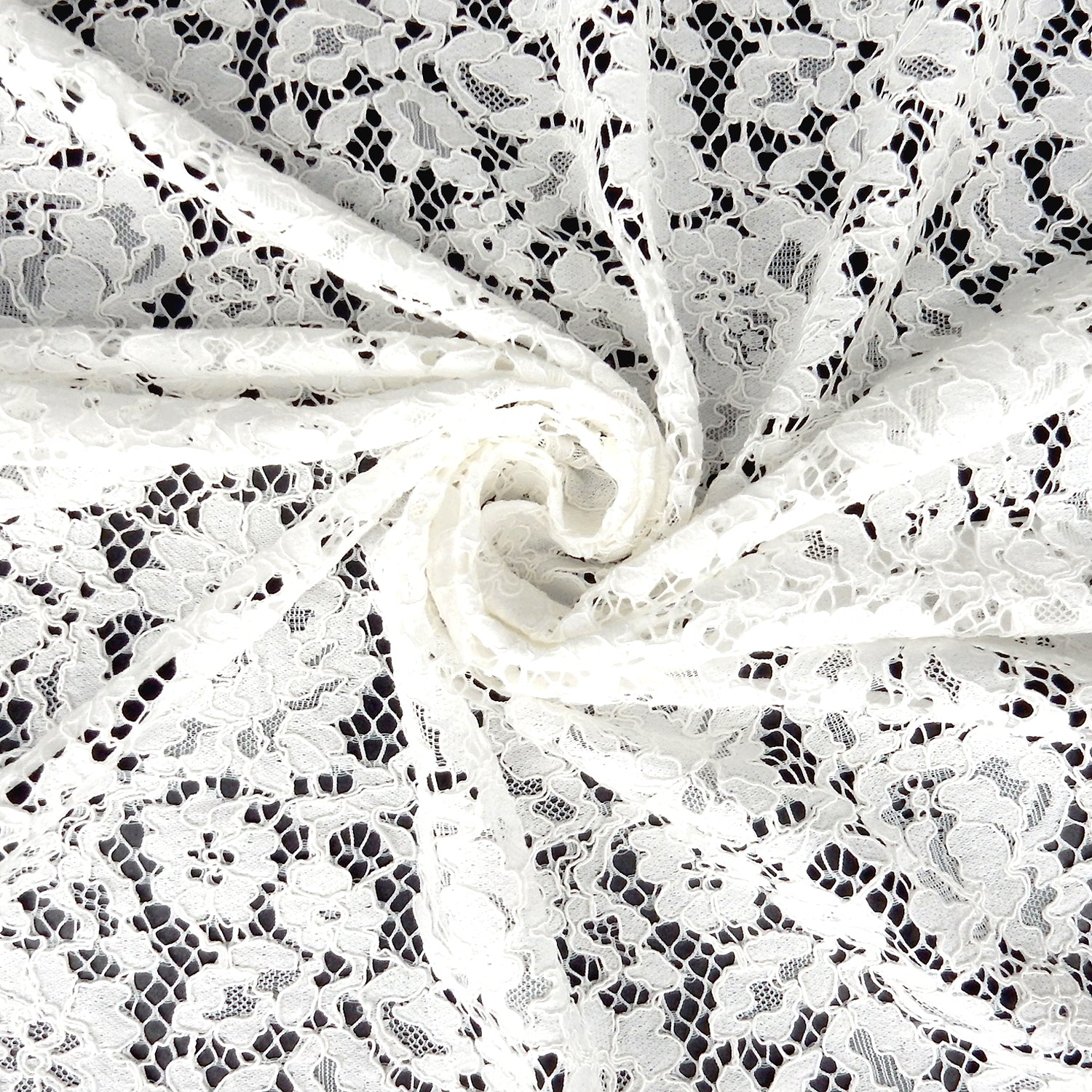 Double Scalloped Eyelash Border Klauber Lace Fabric 911177 Ivory