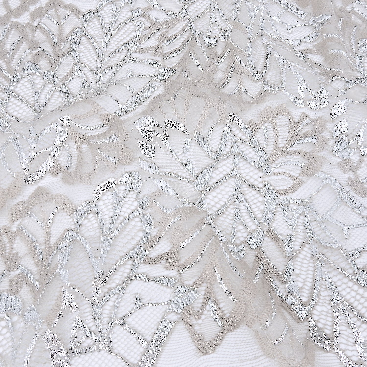 Double Sided Eyelash Scalloped Border Klauber Lace Fabric 9254 Sandstone/Silver