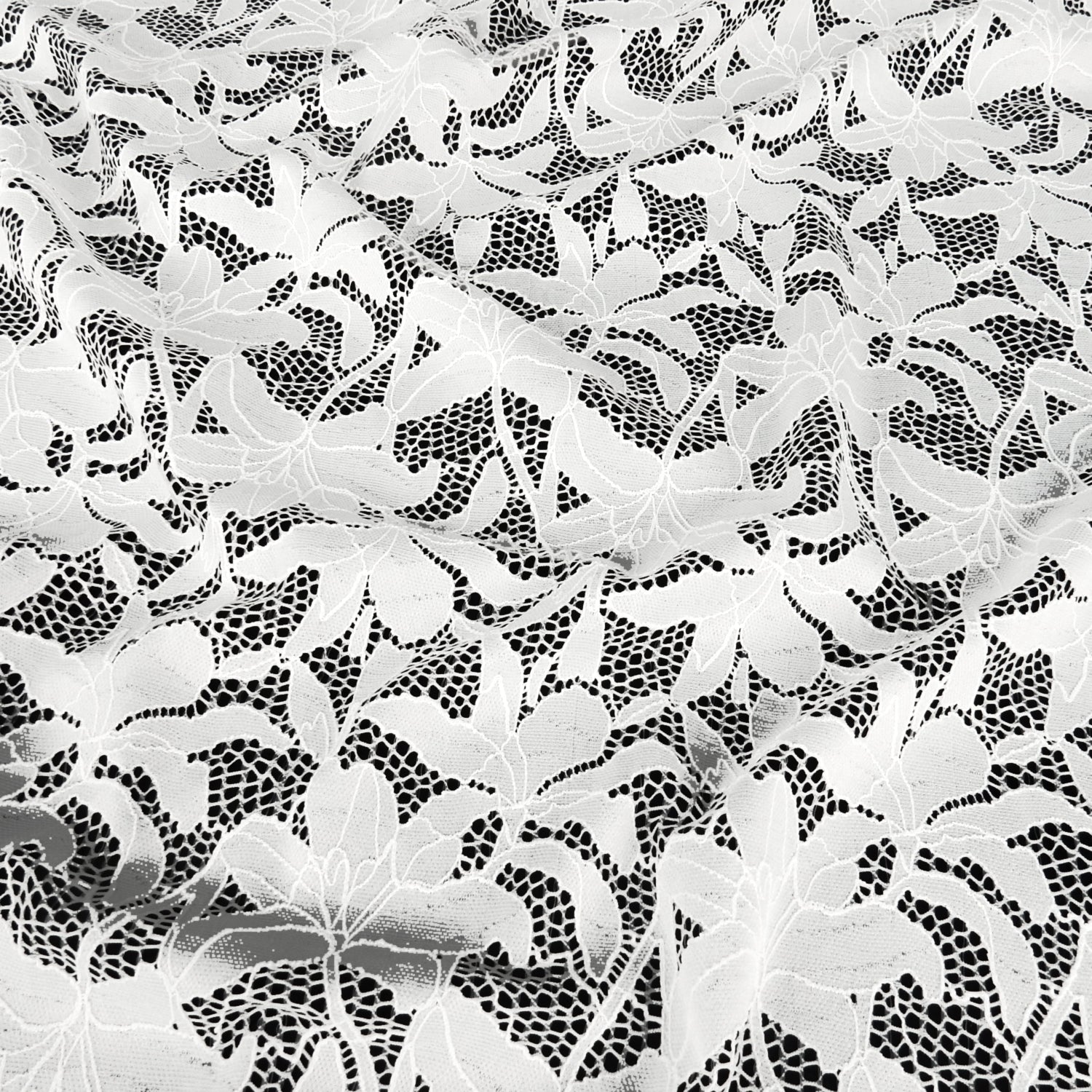 Embroidered Double Sided Border Stretch Klauber Lace Fabric 9807 P.F.D.