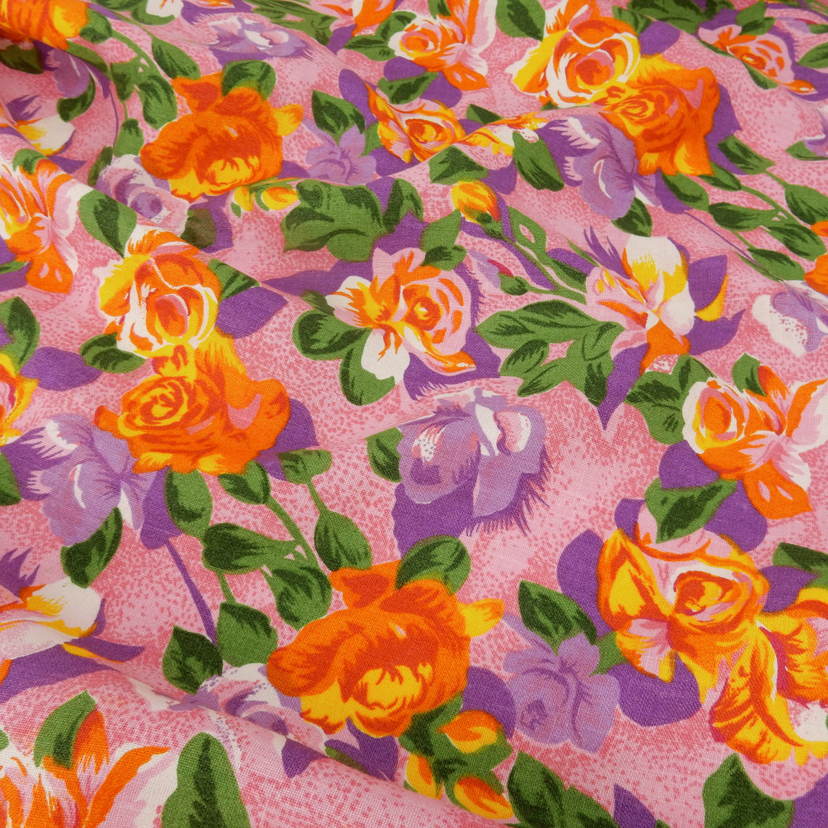 Premium 100% European Linen Floral Print Fabric ALLF1-939 Pink