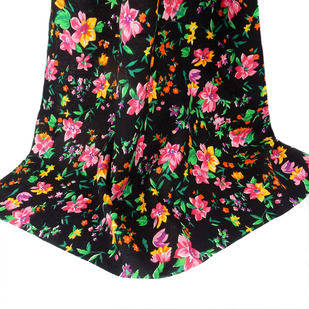 Premium 100% European Linen Floral Print Fabric ALLF1-940 Black