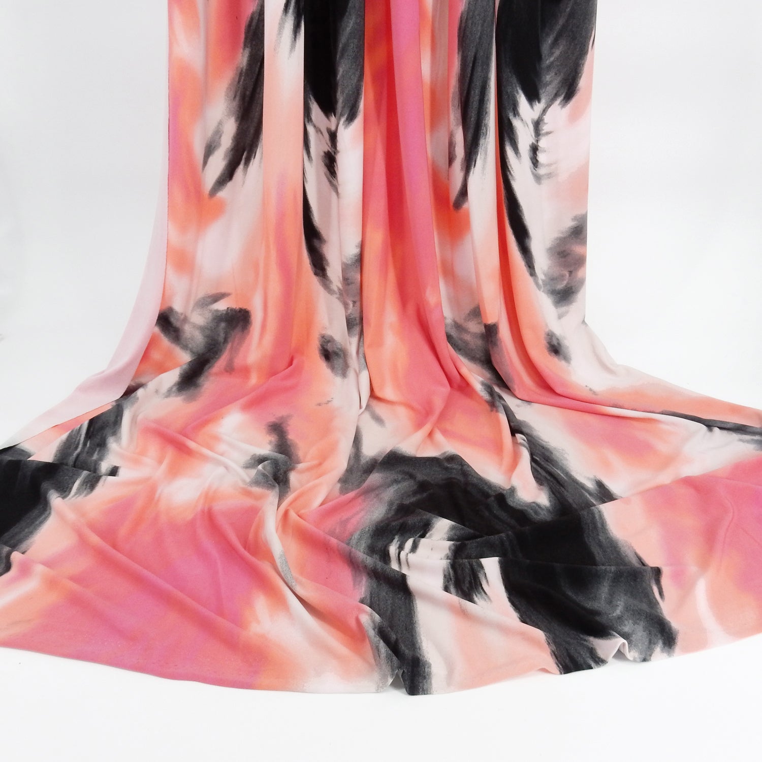 ITY Jersey Knit Fabric 311 Swirling Batik Coral