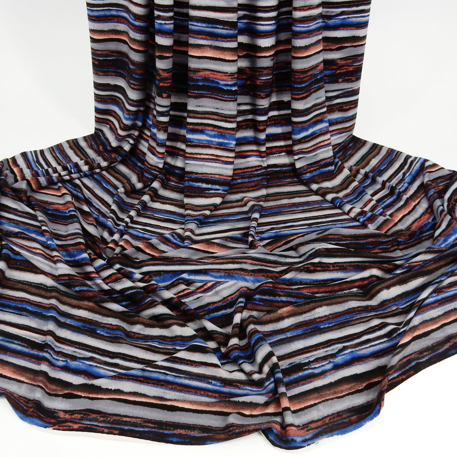 ITY Jersey Knit Fabric 310 Stripe Coral/Fuschia/Gray