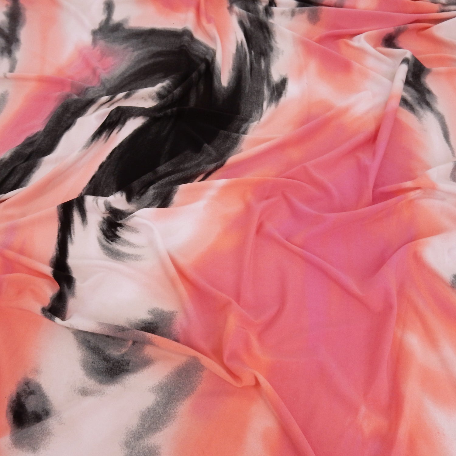 ITY Jersey Knit Fabric 311 Swirling Batik Coral