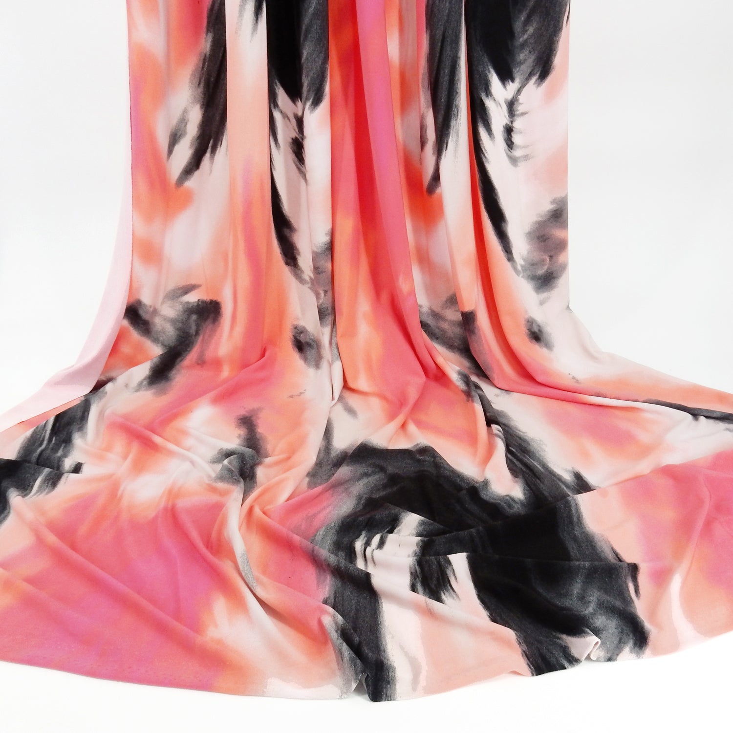 ITY Jersey Knit Fabric 311 Swirling Batik Coral