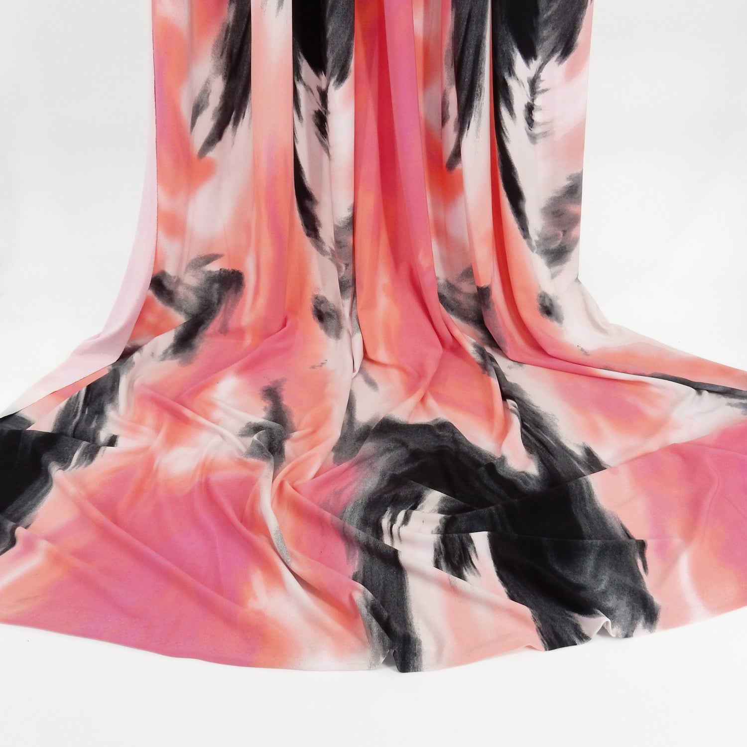 ITY Jersey Knit Fabric 311 Swirling Batik Coral