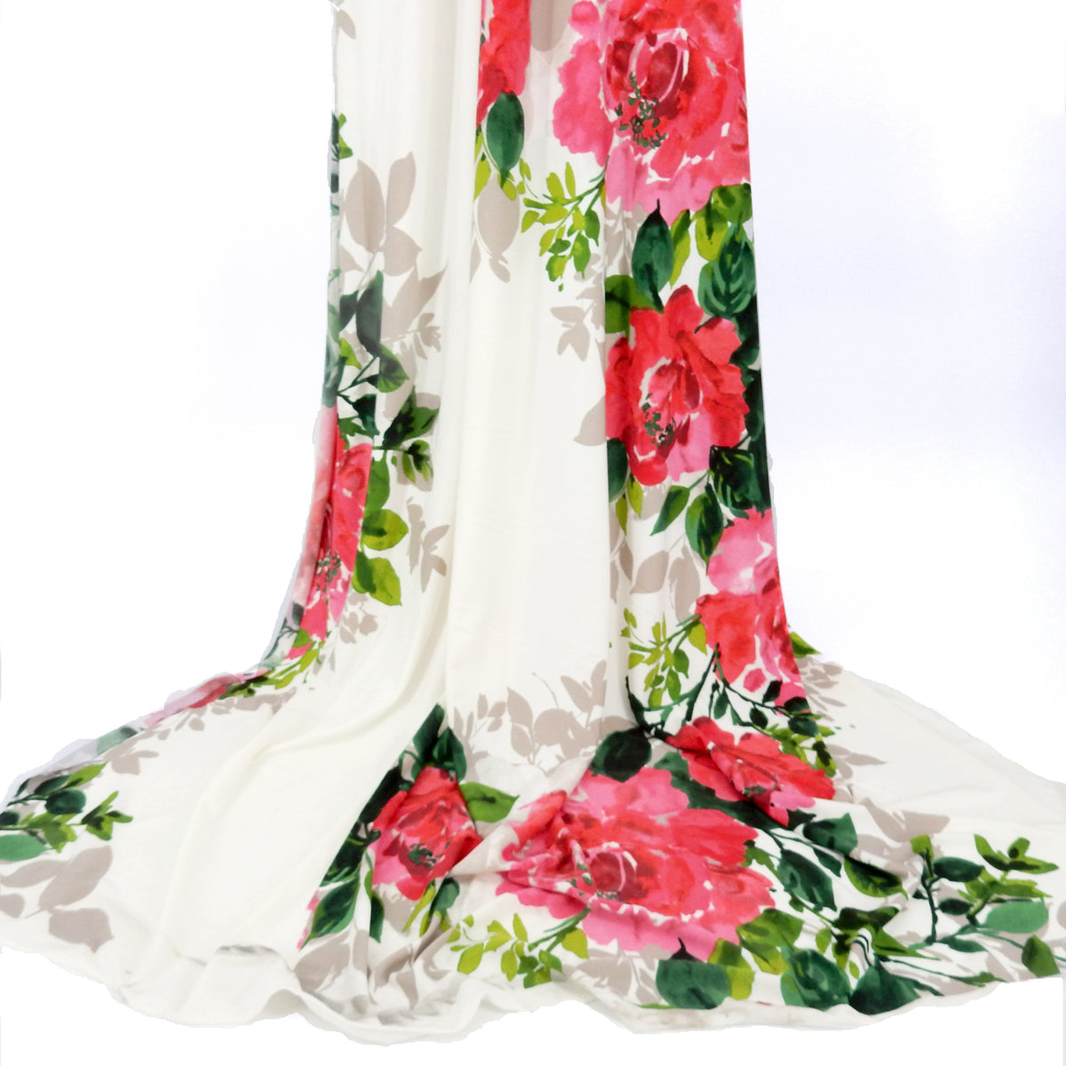 Silky Smooth Dress Weight Couture Rose Print Fabric - CLF1-846 Rose