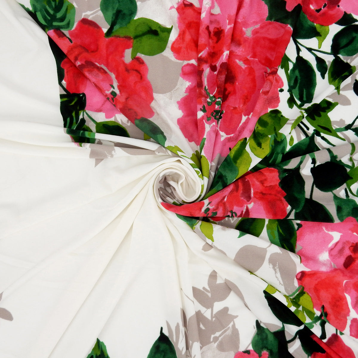 Silky Smooth Dress Weight Couture Rose Print Fabric - CLF1-846 Rose