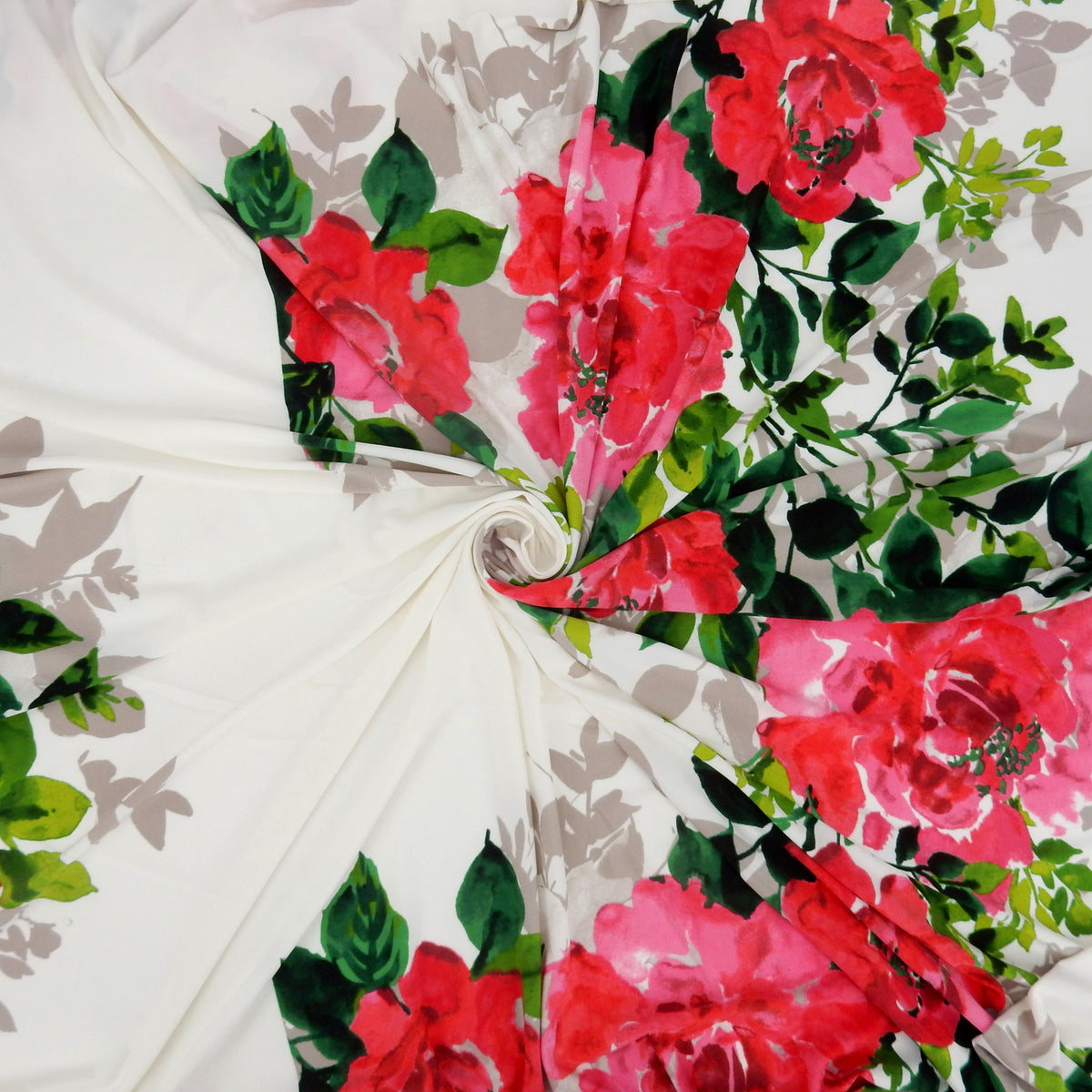 Silky Smooth Dress Weight Couture Rose Print Fabric - CLF1-846 Rose