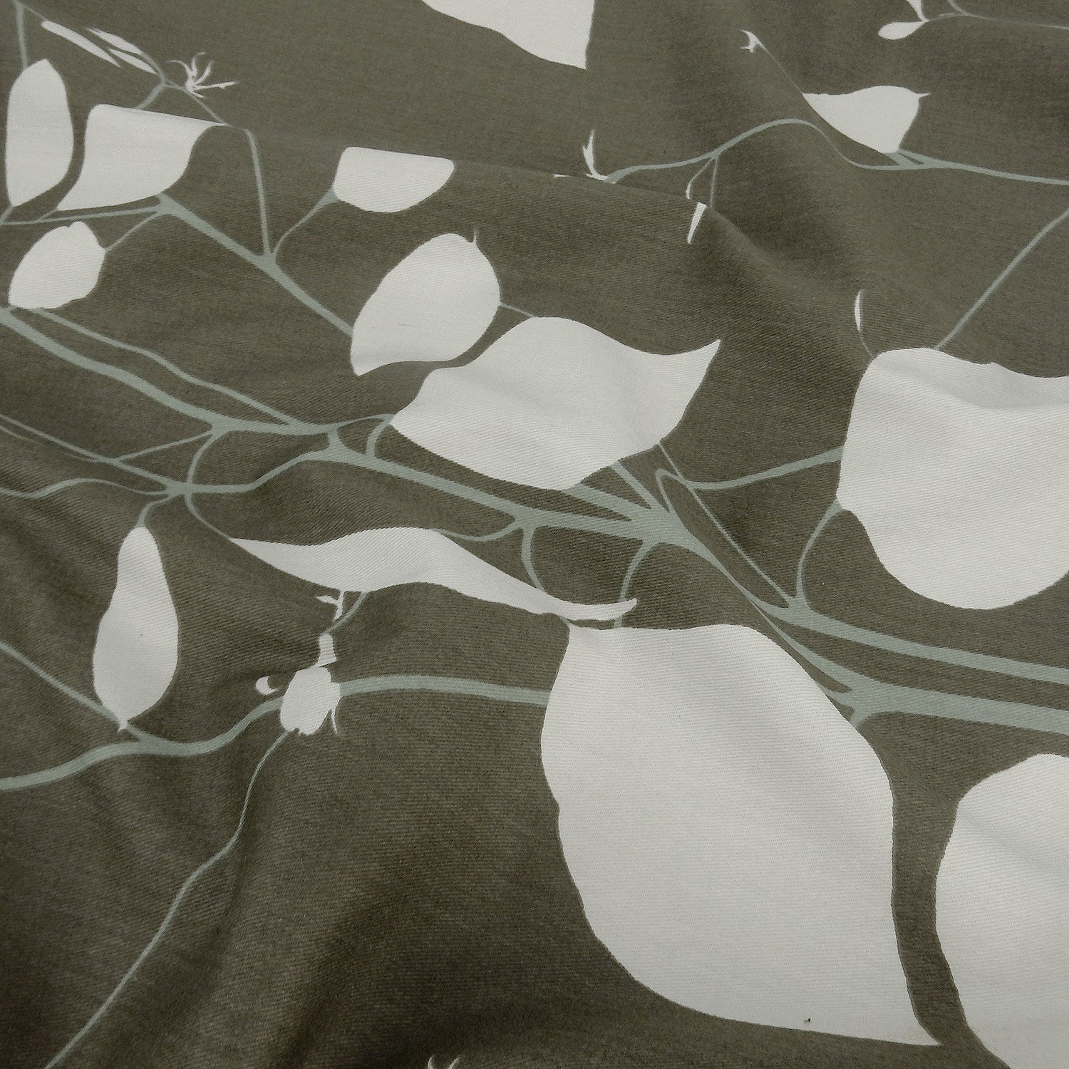 Taupe Gardenia Printed 7-Ounce Cotton Duck Fabric 300