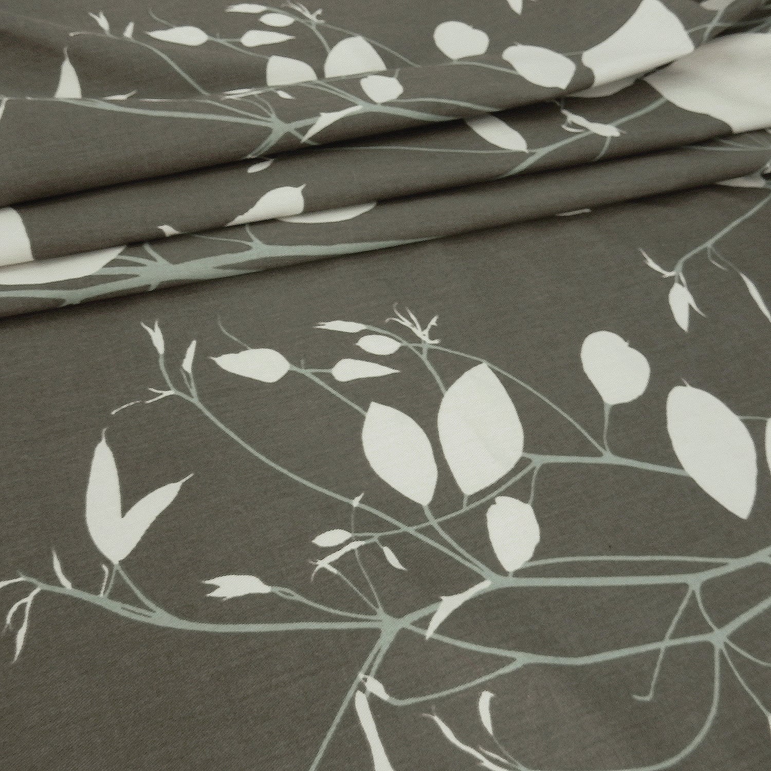 Taupe Gardenia Printed 7-Ounce Cotton Duck Fabric 300