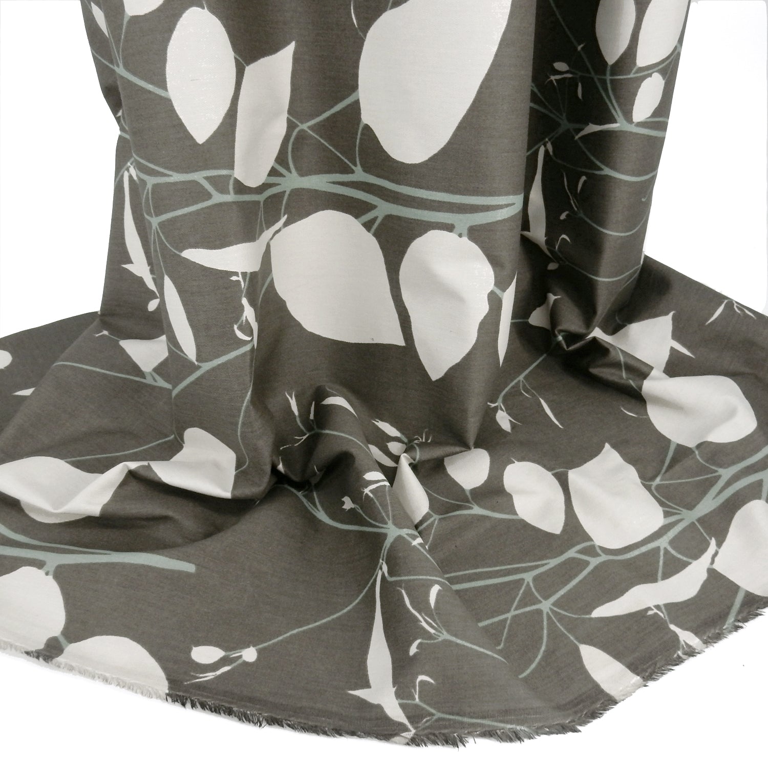 Taupe Gardenia Printed 7-Ounce Cotton Duck Fabric 300