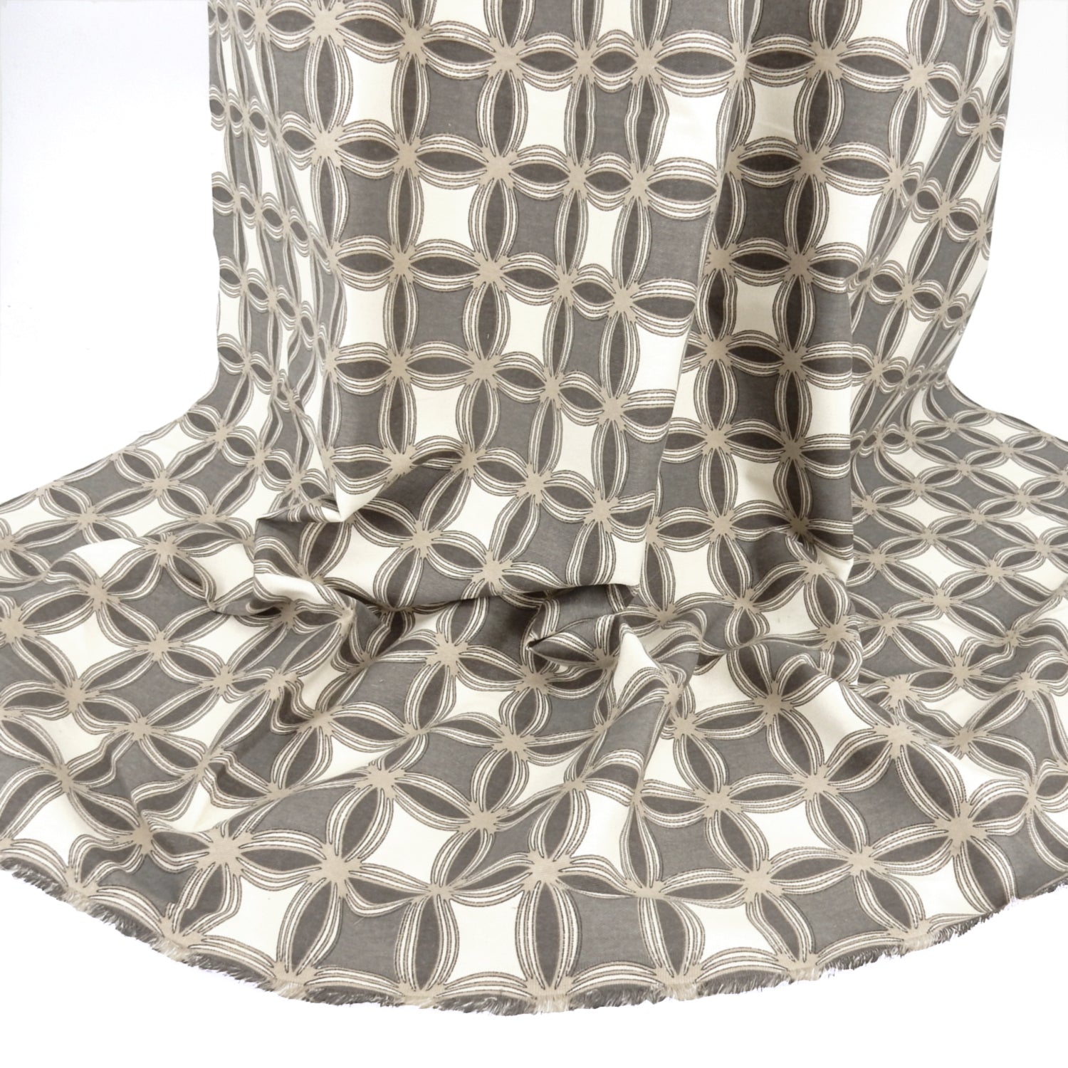 Taupe & Grey Neutral Infinity Printed 7-Ounce Cotton Duck Fabric 295