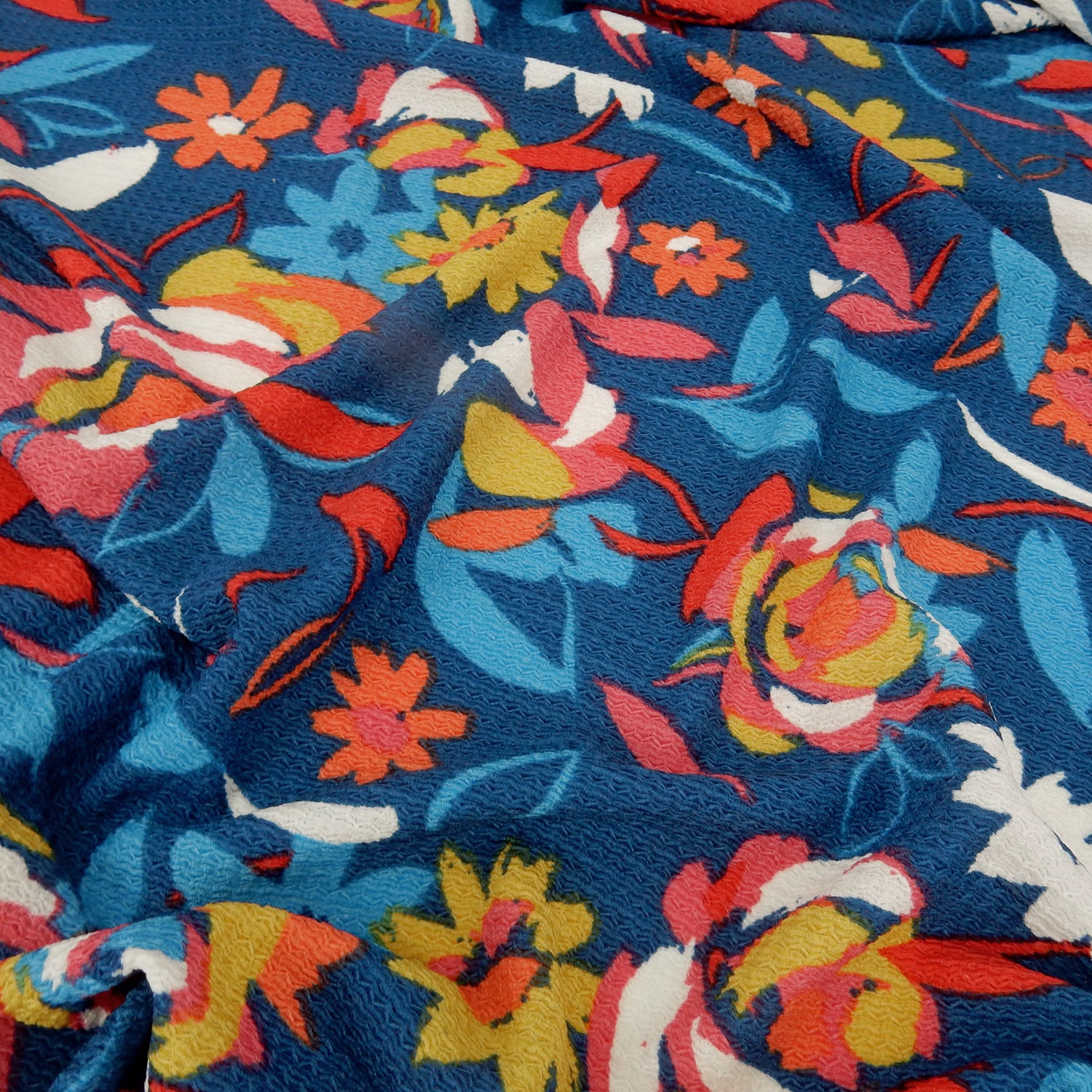 Paisley Textured Zigzag Jacquard Stretch Dress Fabric- CLF1-845 Blue