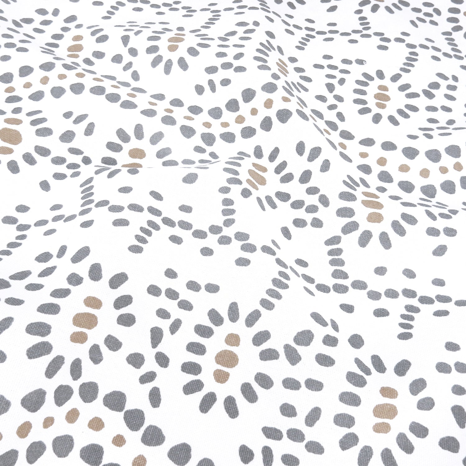 White Artisanal Dot Printed 7-Ounce Cotton Duck Fabric 301
