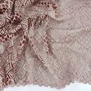 Double Scalloped Lace Fabric 4005 Maroon/Taupe