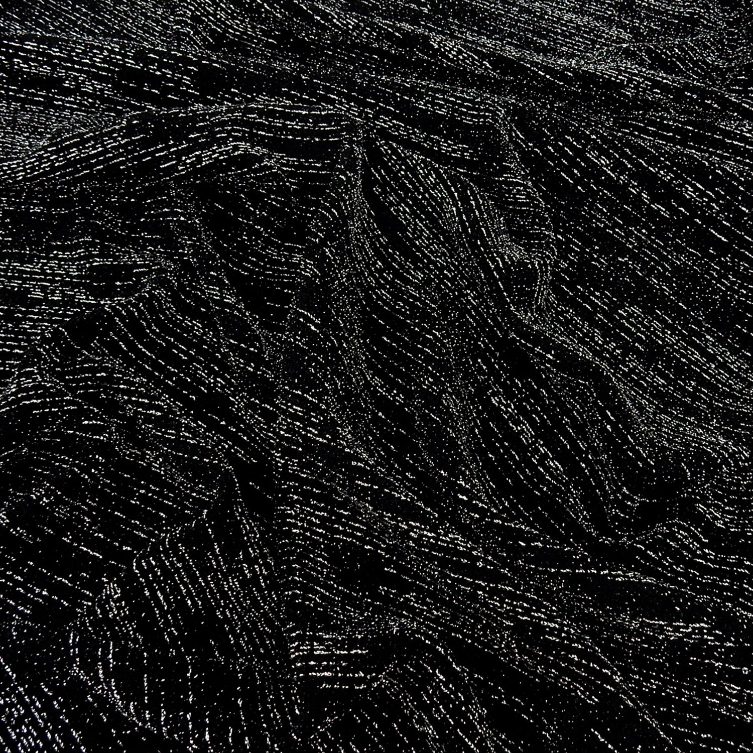 Metallic Shimmer Textured Knit Fabric 418 Black and Silver