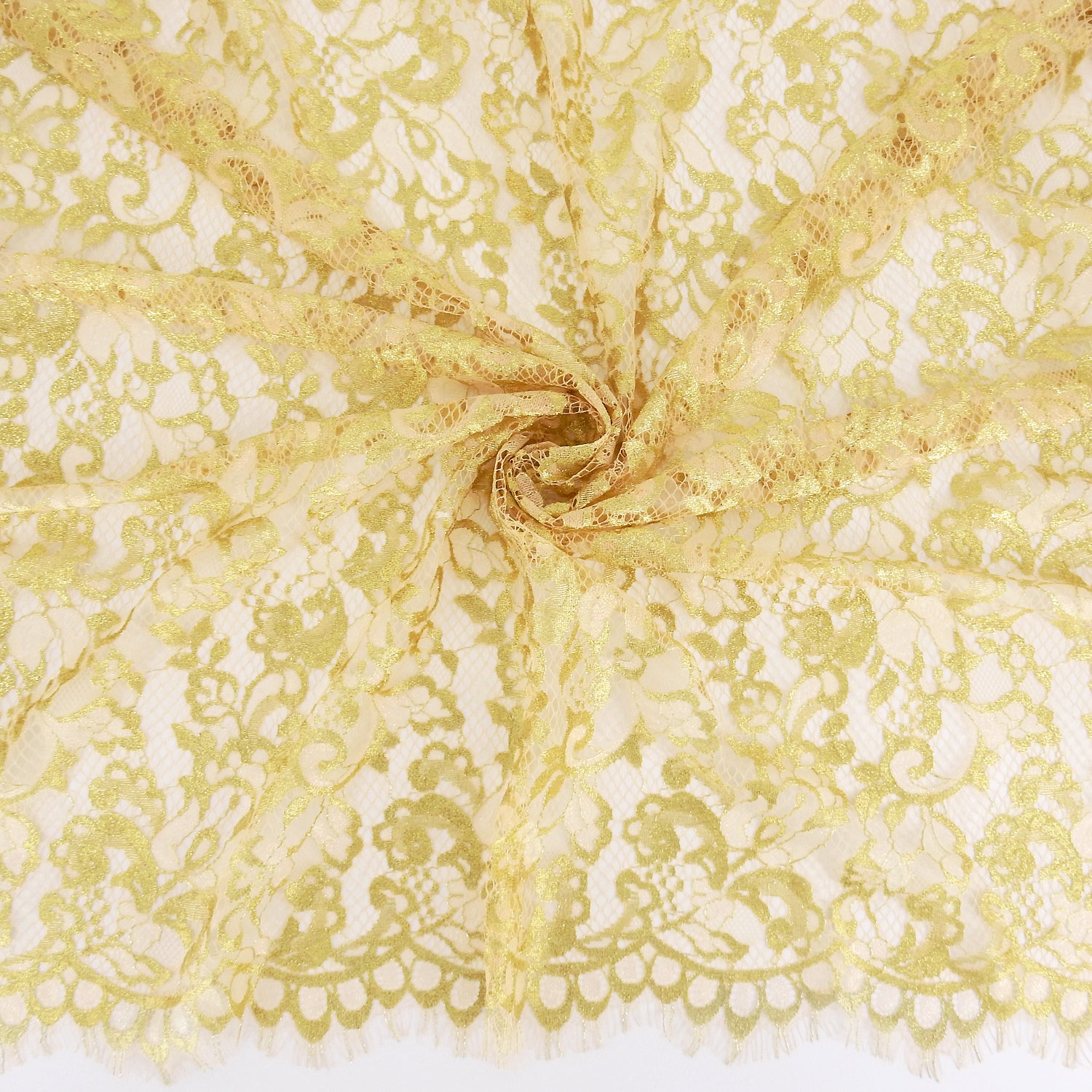 Metallic Double-Sided Eyelash Border Klauber Lace Fabric 3529 Blush