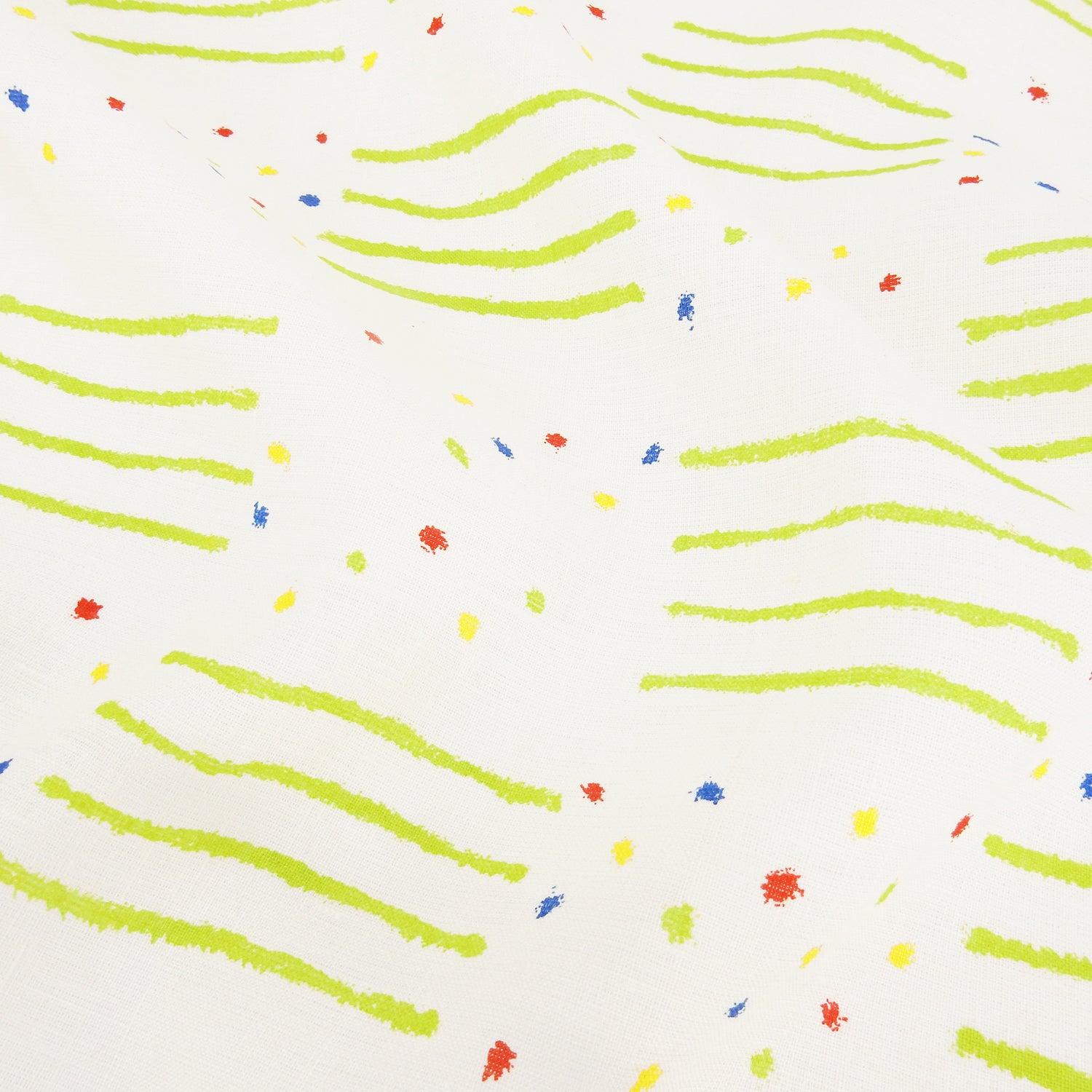 Premium 100% European Linen fabric. Playful Geometric line & dot design. medium weight for apparel & home interior. shown lightly gathered